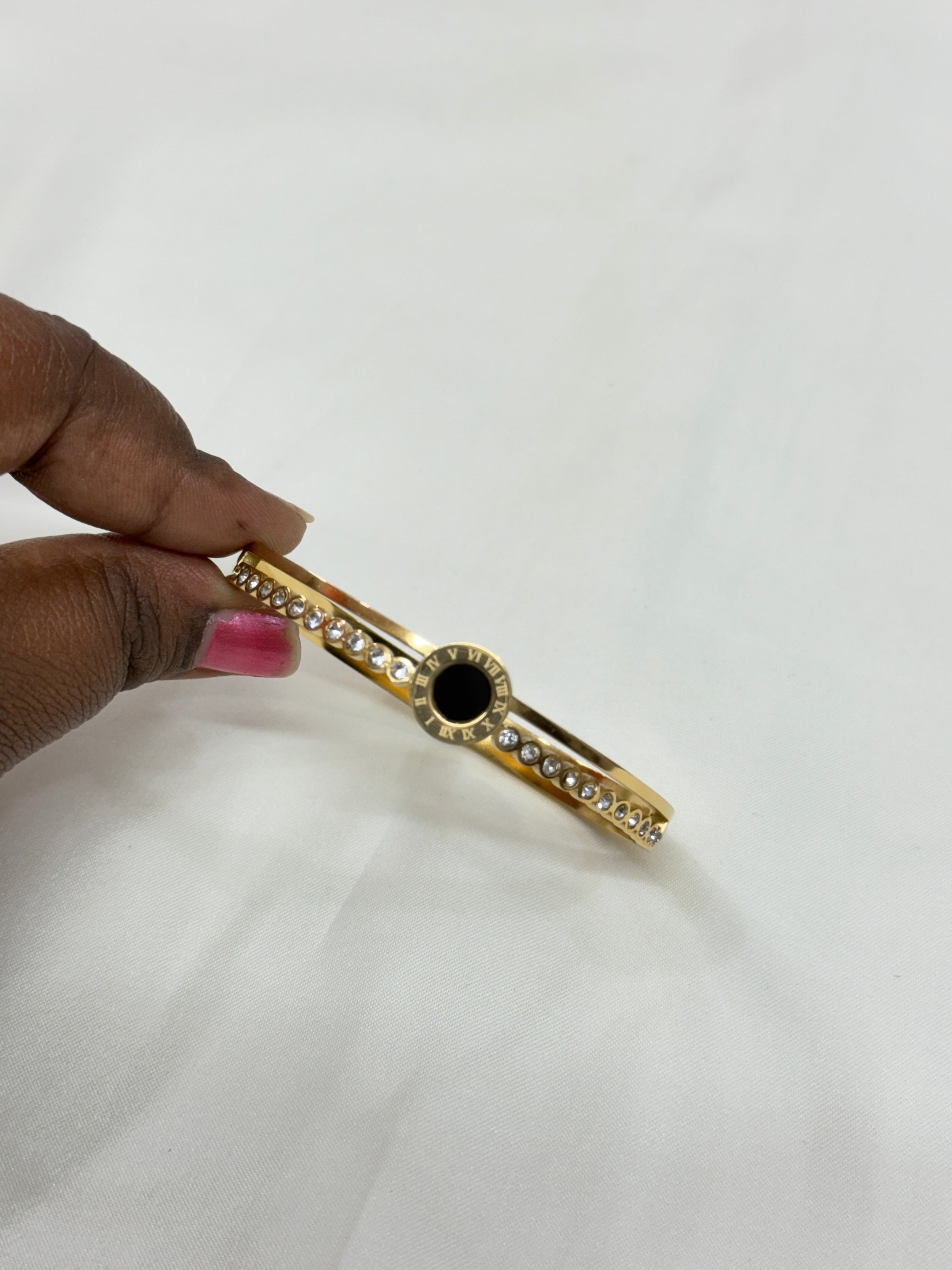 Ab040 2layers roman number openable anti tarnish bracelet