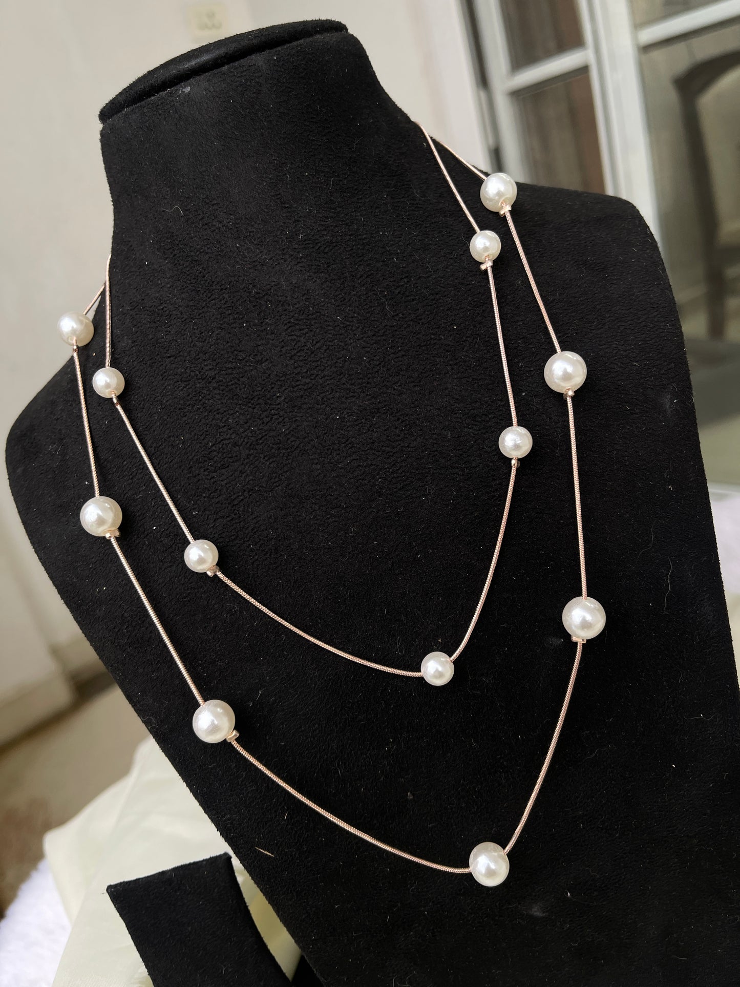 2 layers pearl Western chain