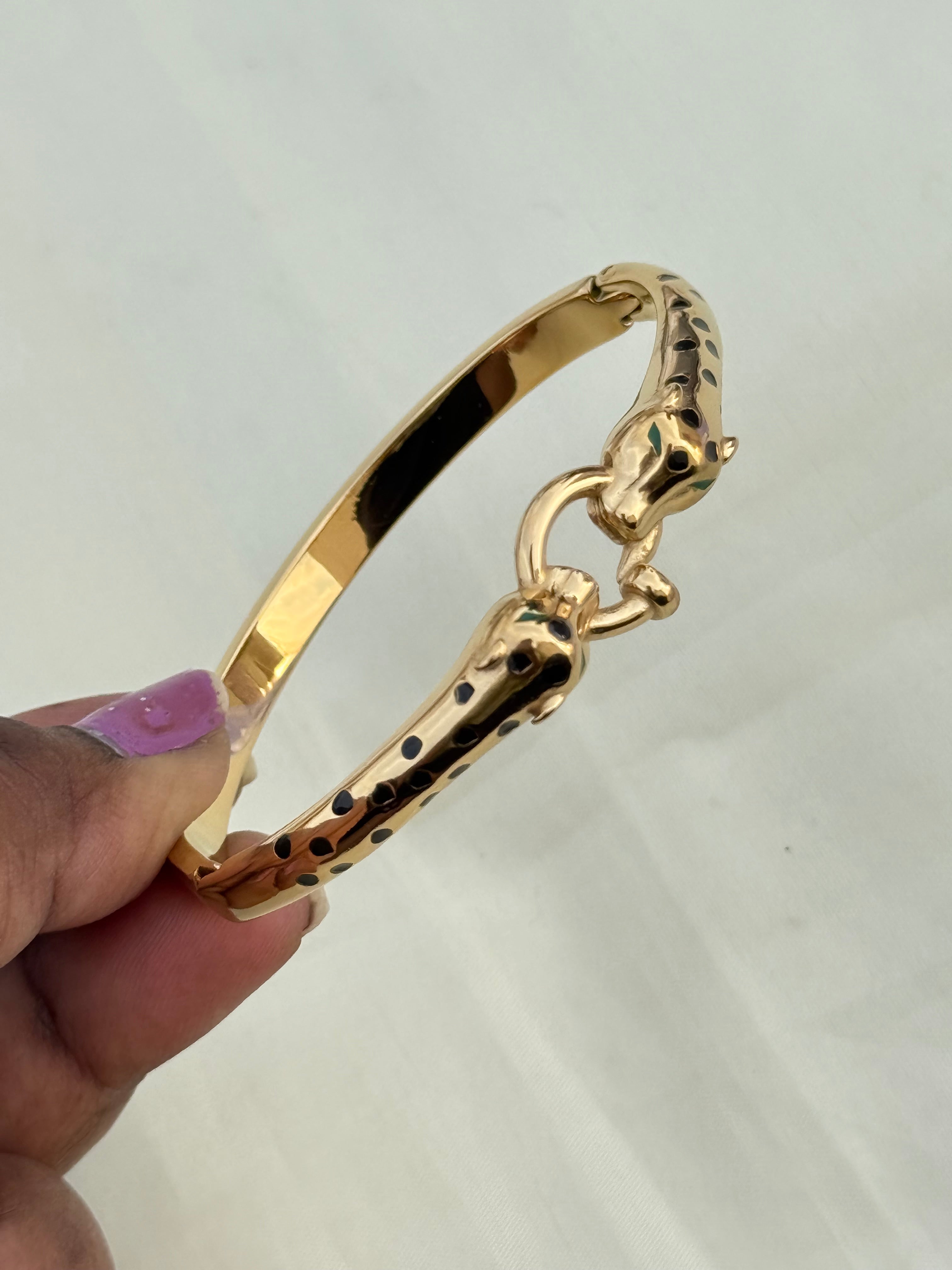 Ab014 Cartier inspired leopard anti tarnish bracelet