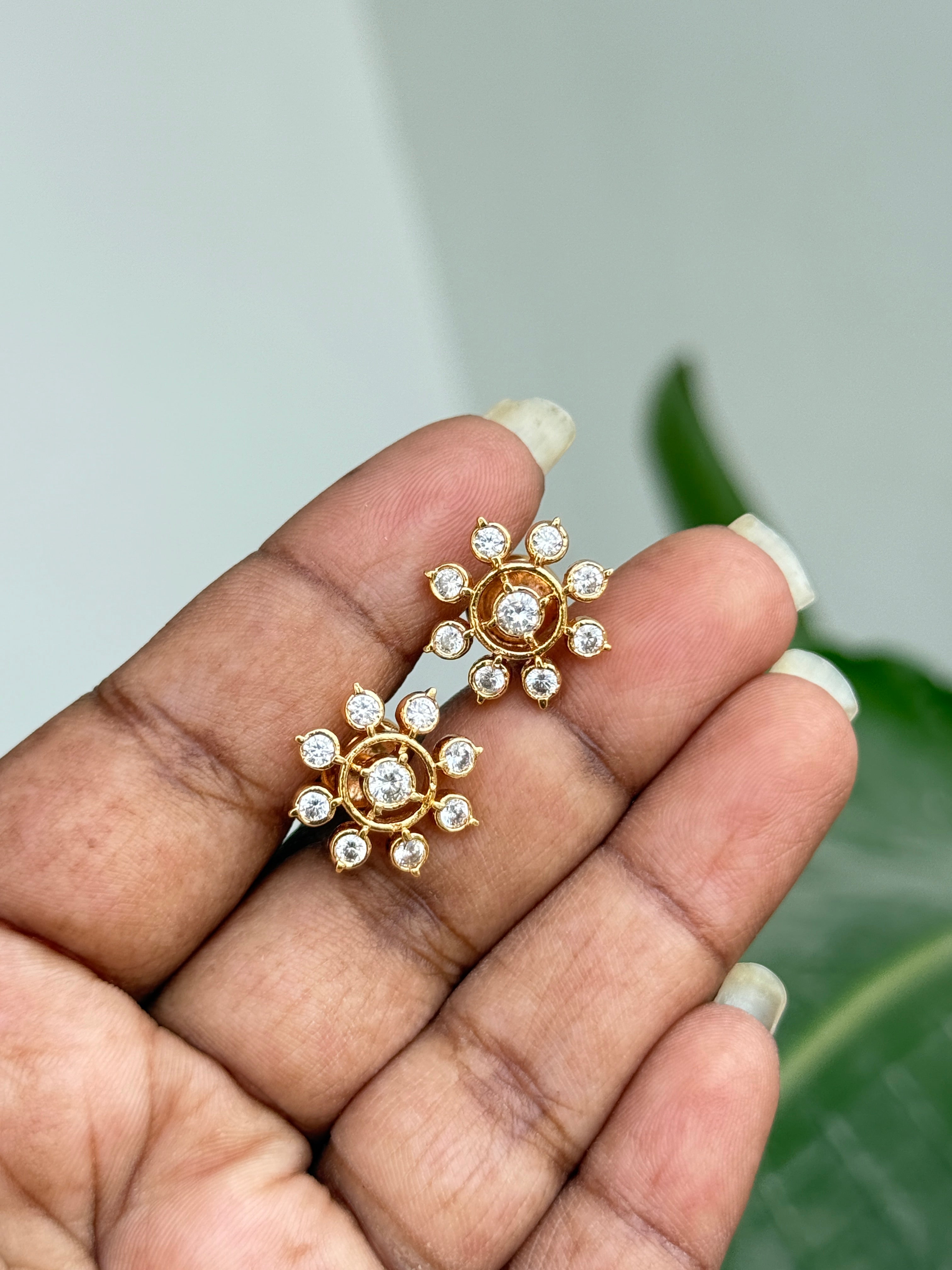 Ph091 9 stone panchaloham studs