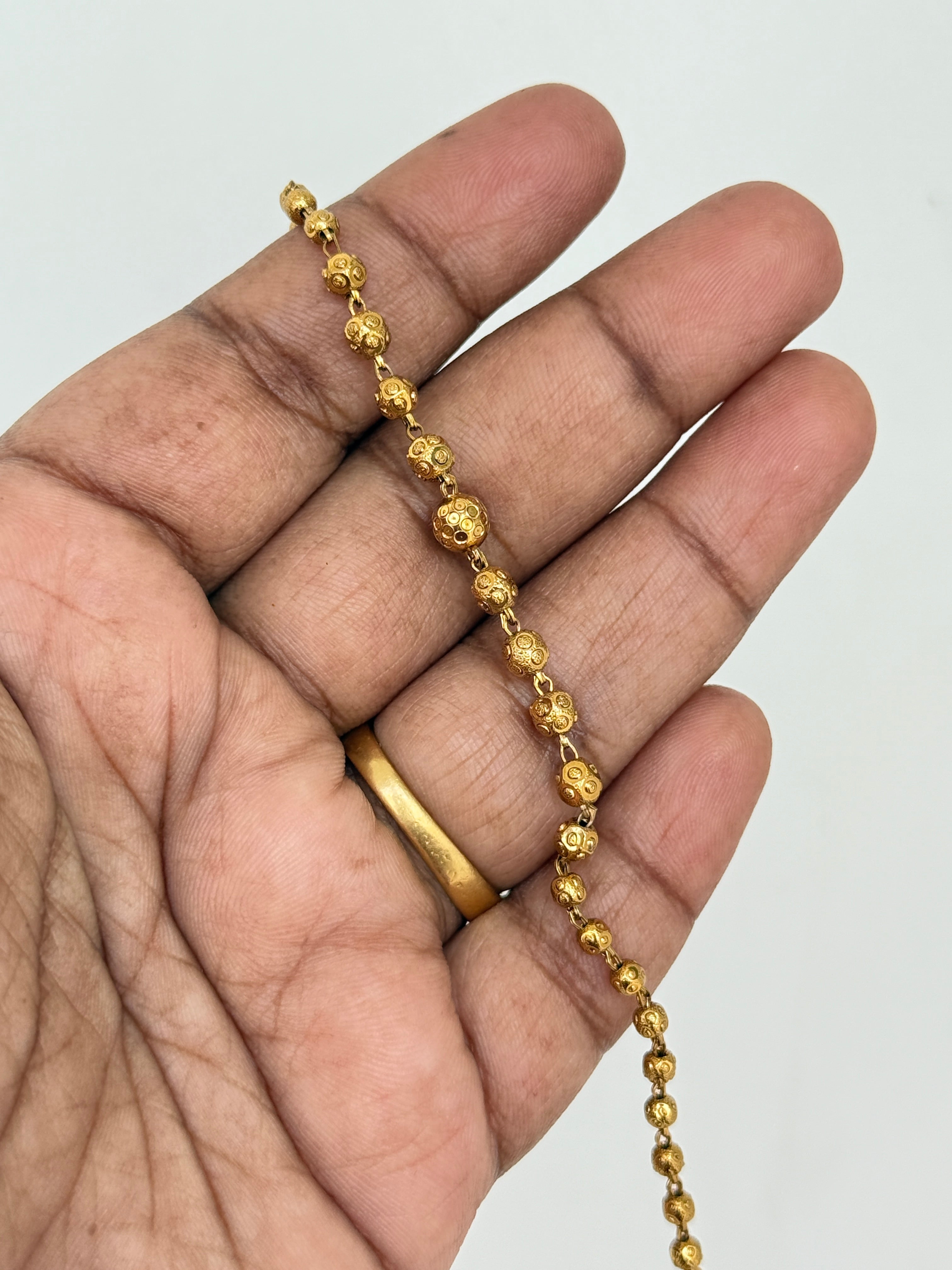 Br513 adjustable gold ball bracelet