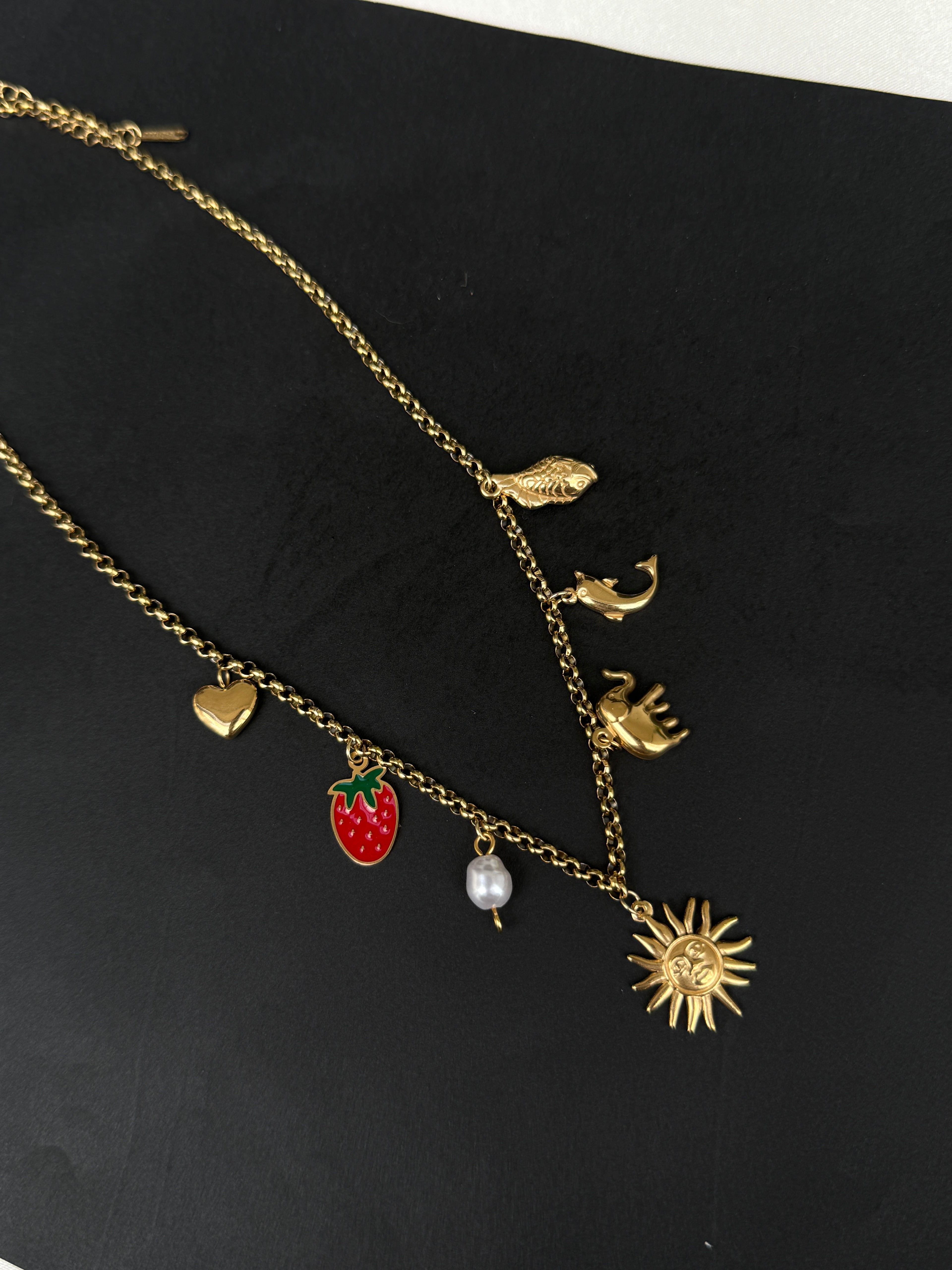 Dc016 funky sun strawberry Anti tarnish chain