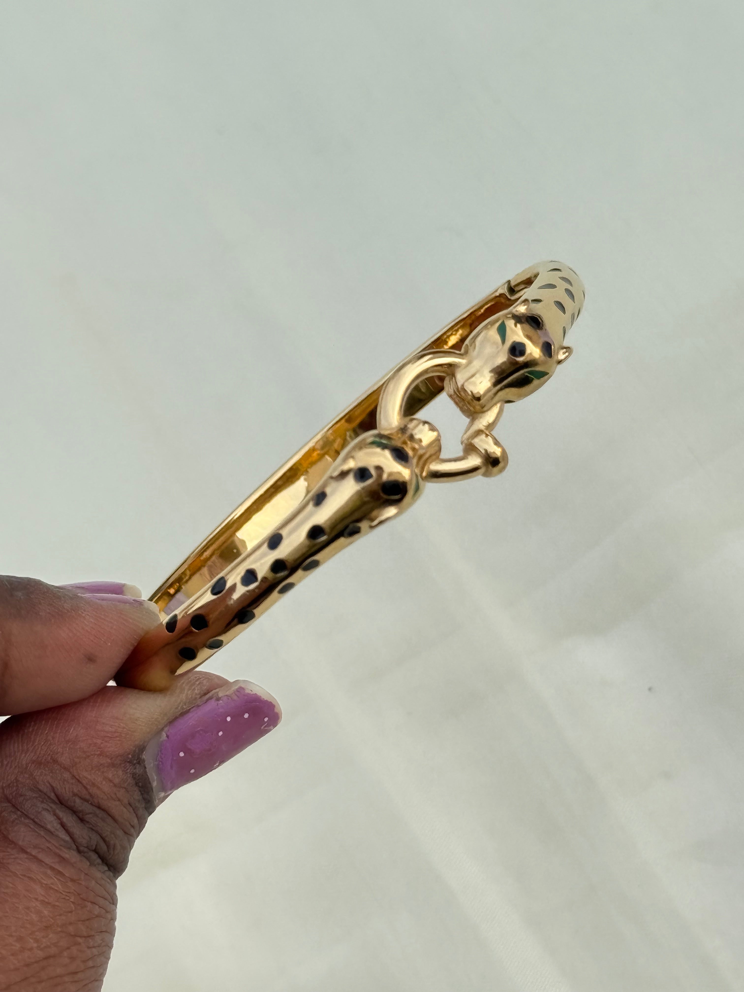 Ab014 Cartier inspired leopard anti tarnish bracelet