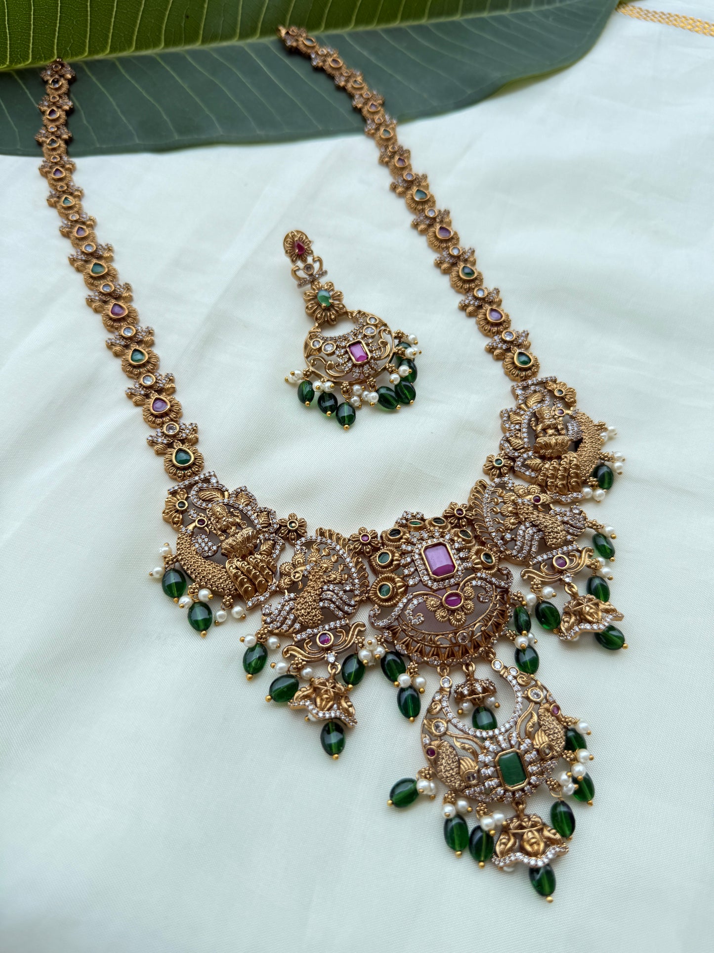 Lh2012 peacock lakshmi devi long haram