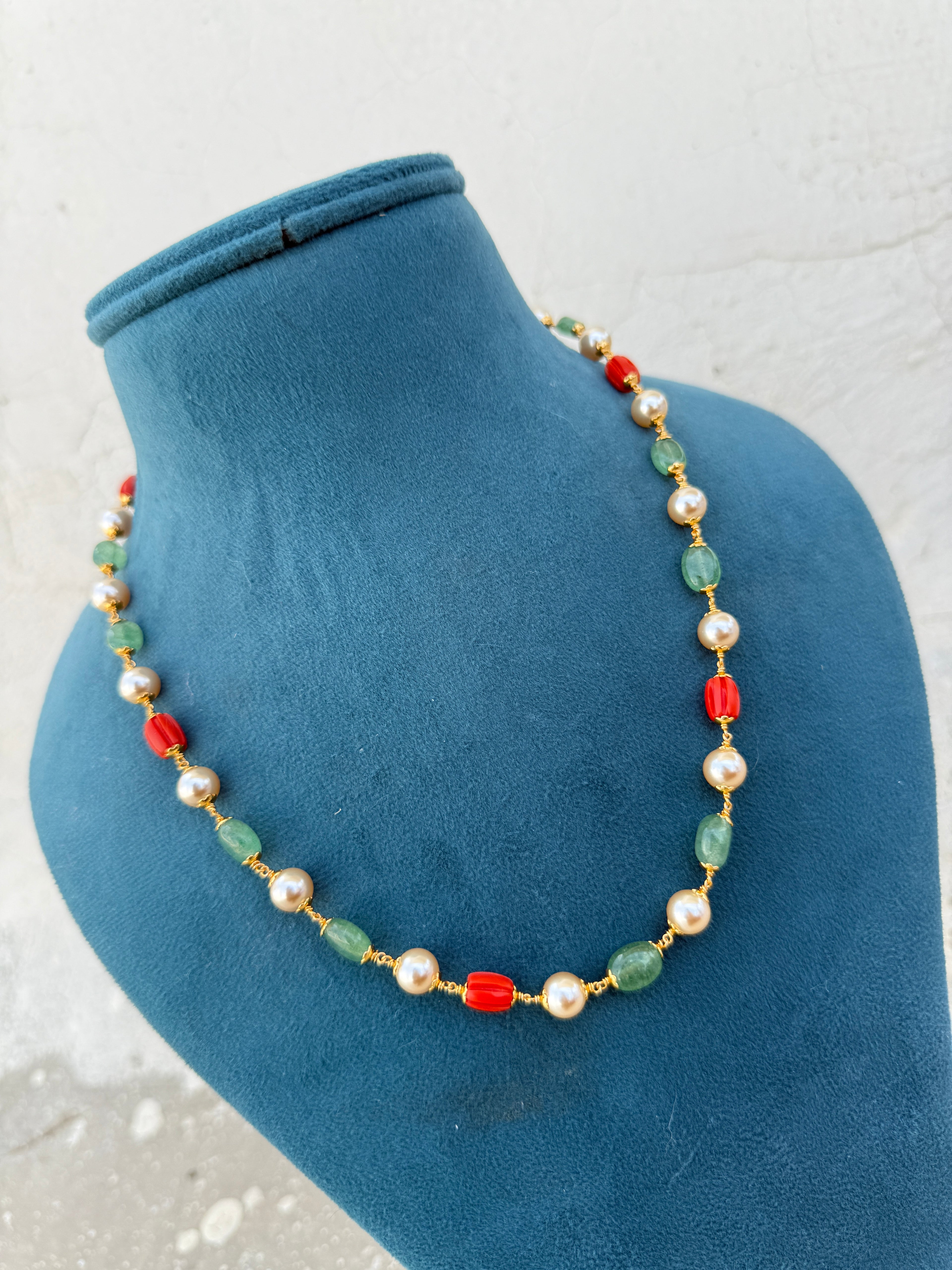 Bb030 pearl coral beads chain