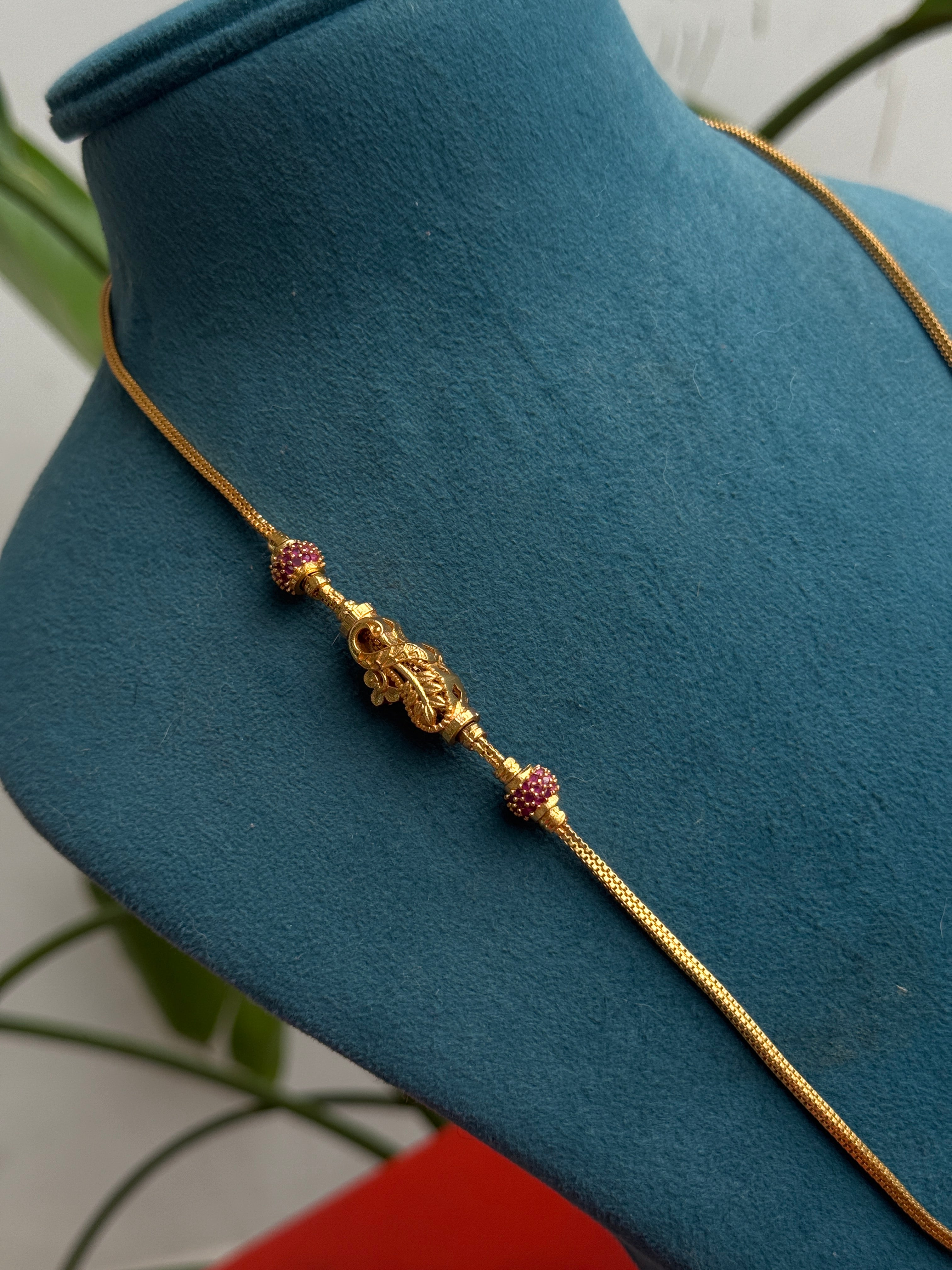 Tc008 panchaloham peacock thali chain