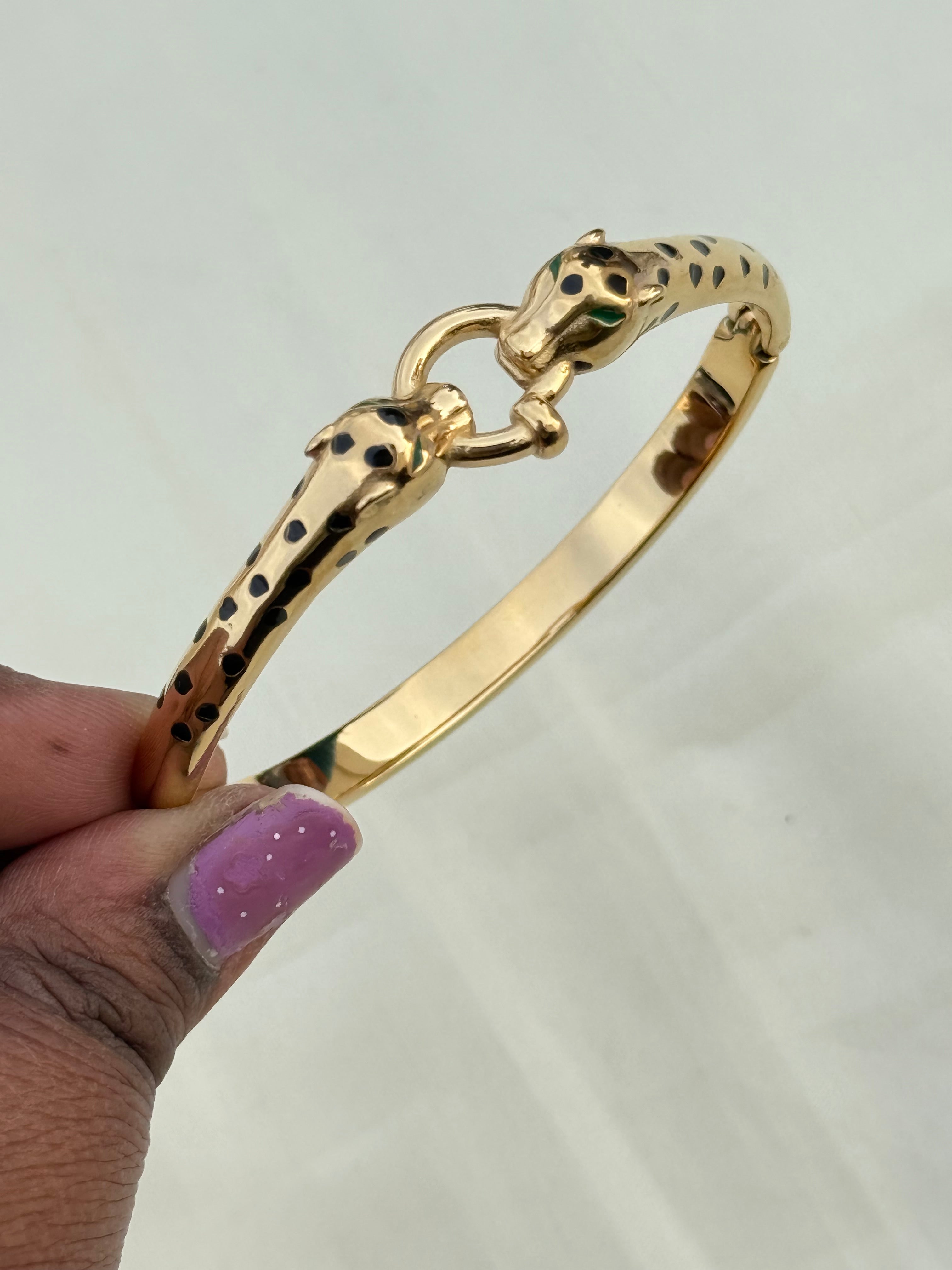 Ab014 Cartier inspired leopard anti tarnish bracelet