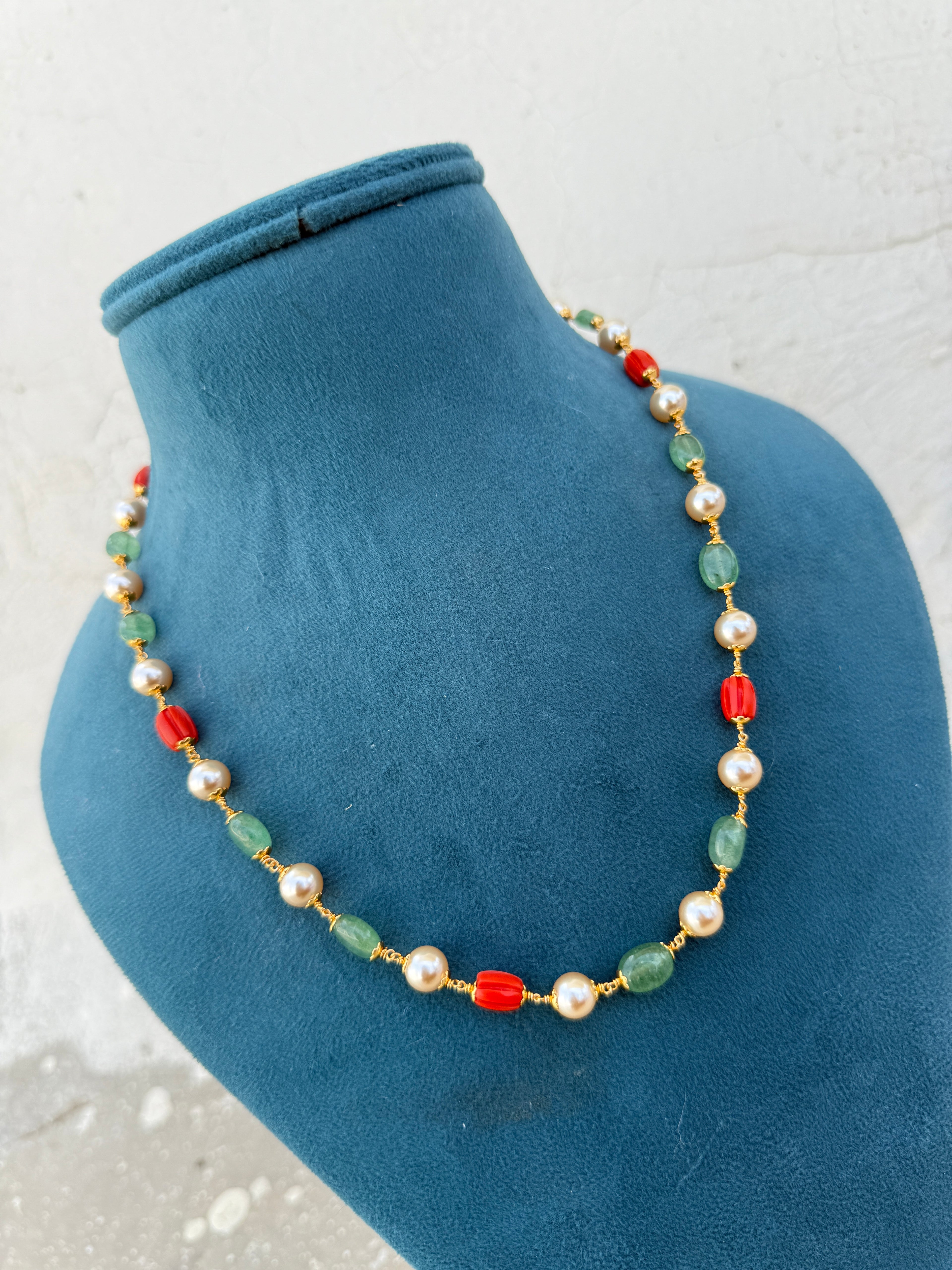 Bb030 pearl coral beads chain