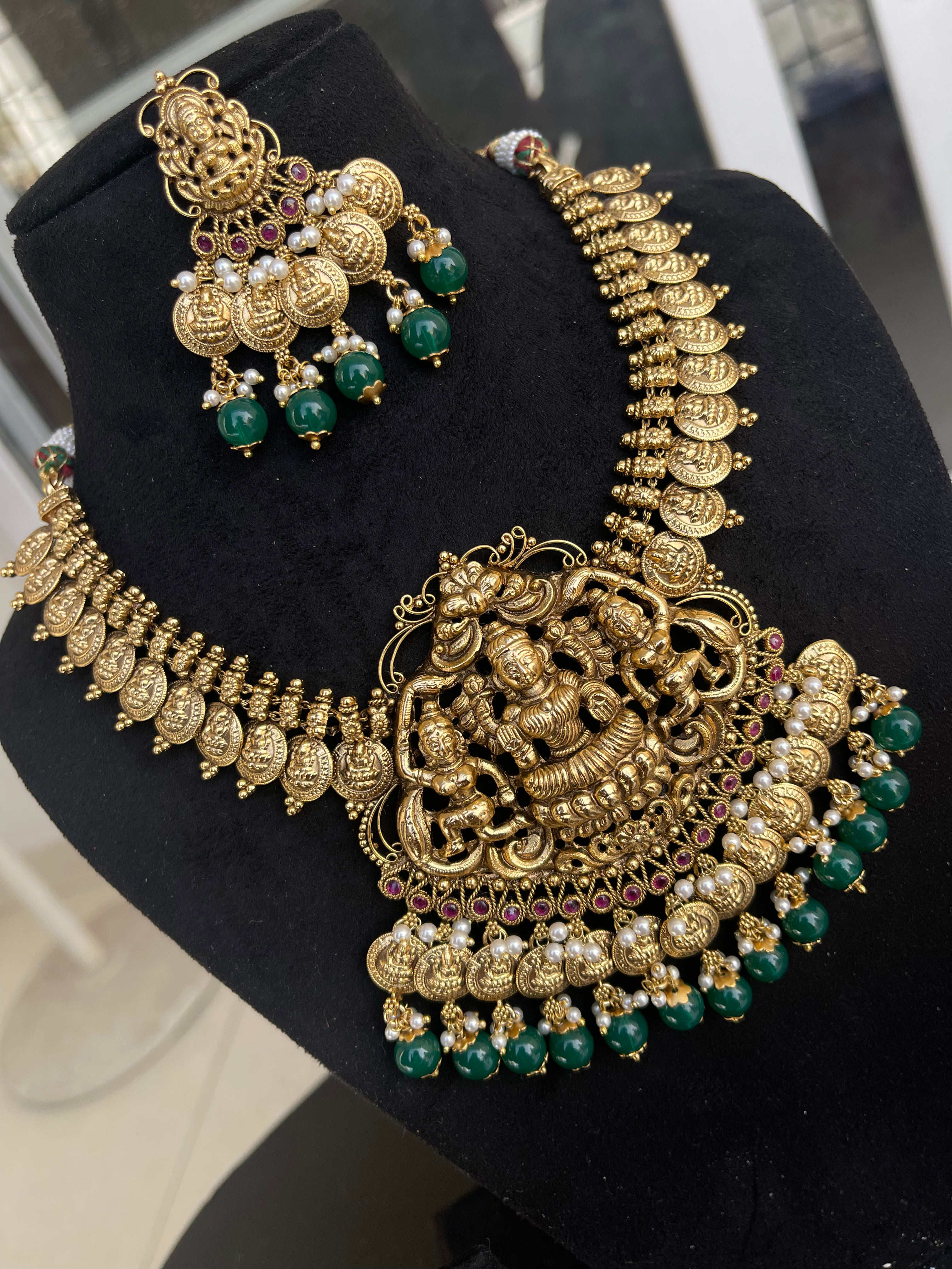 Jewellery Designs Kasulaperu With Black Beads Kasula Black Beads