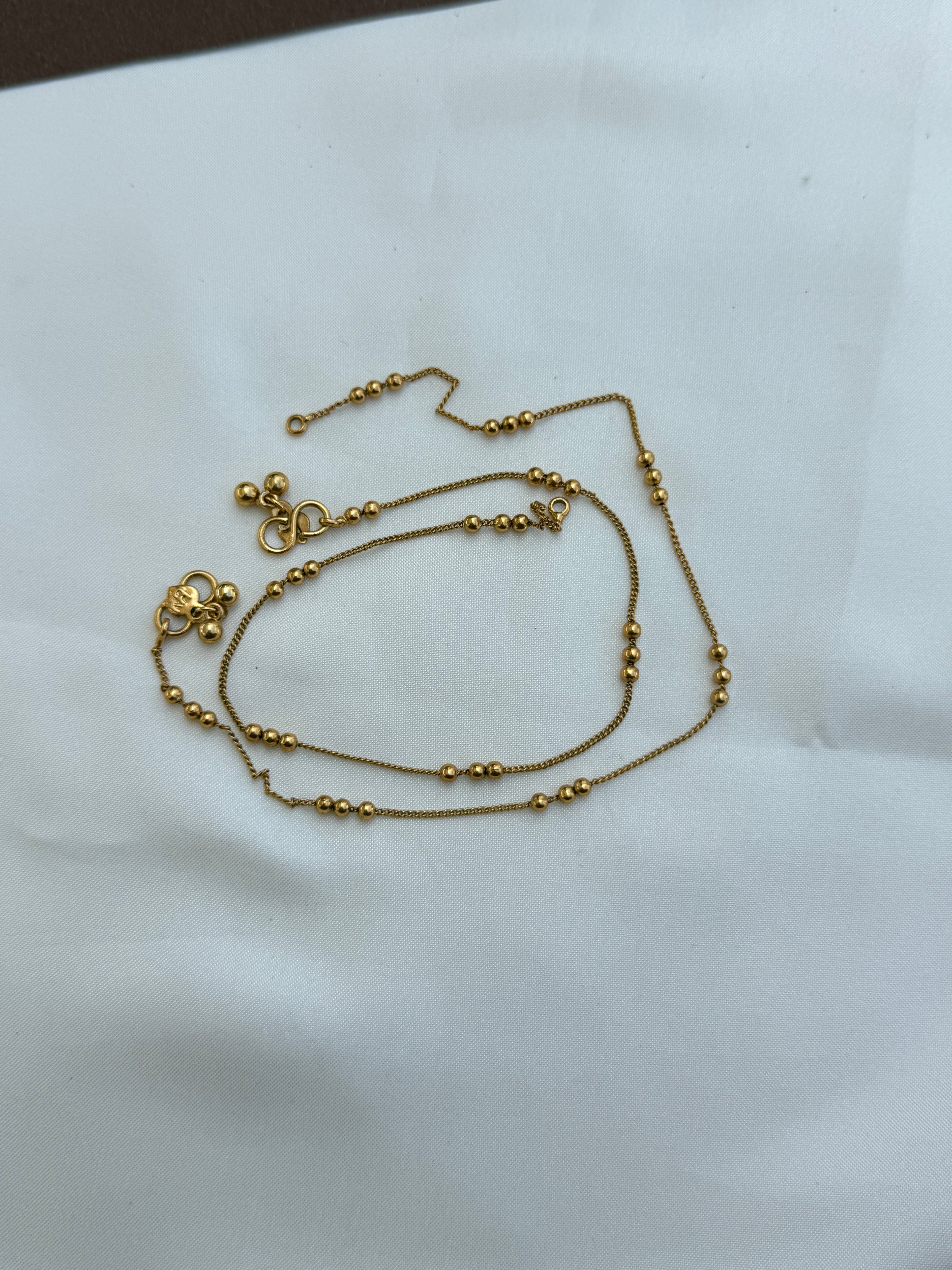 Ak106 gold ball anklets