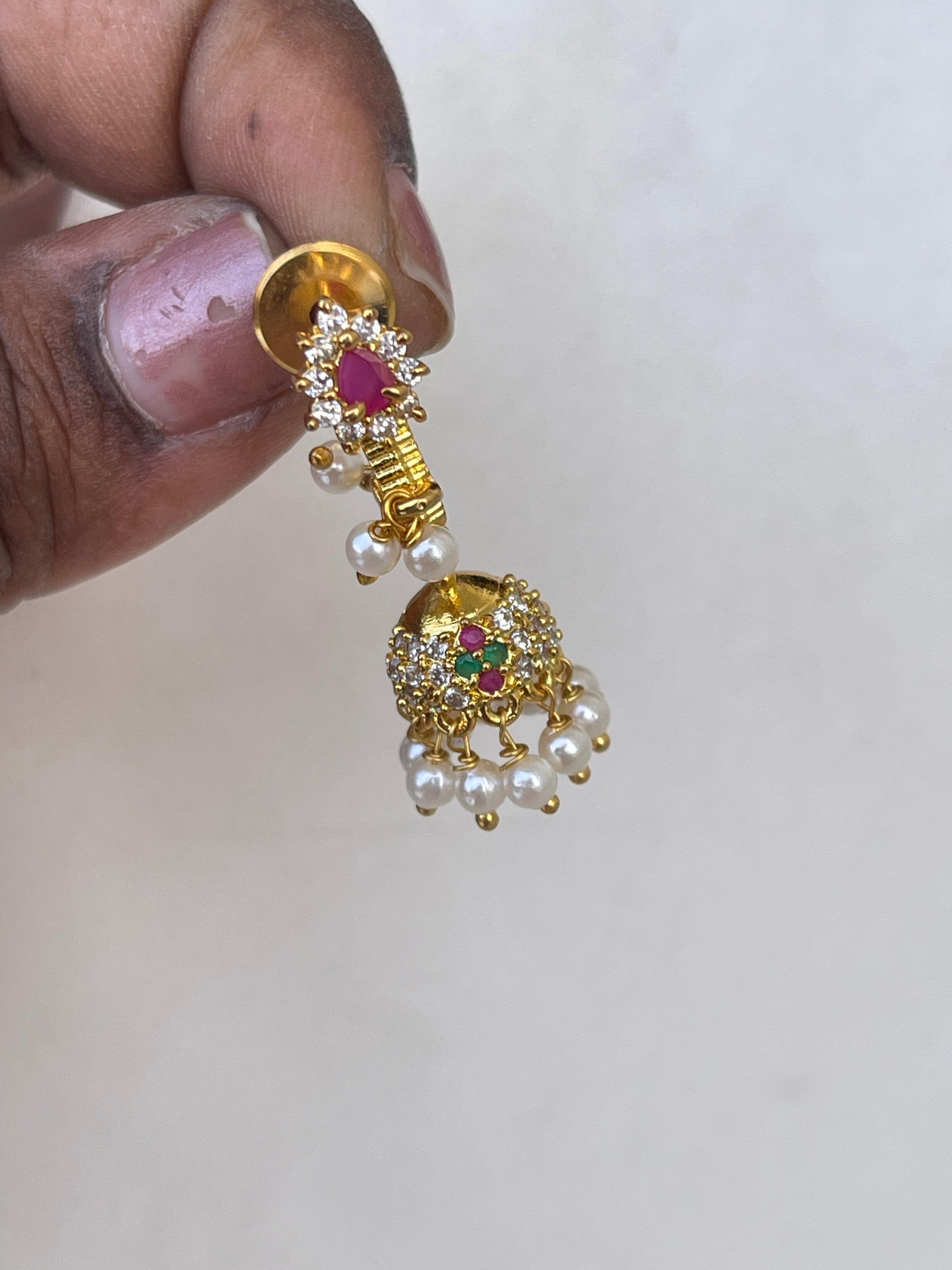 Small makarakundanalu Earrings Yuvi Collections