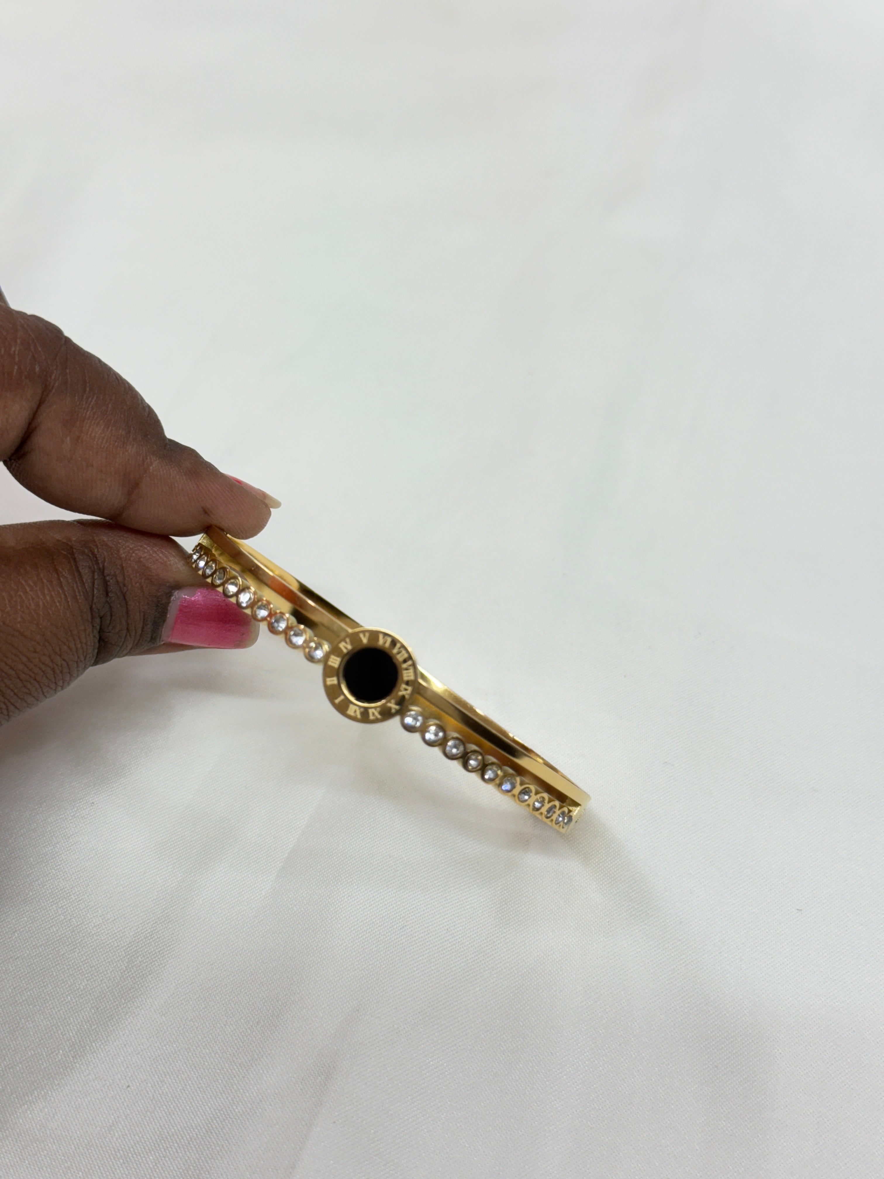 Ab040 2layers roman number openable anti tarnish bracelet