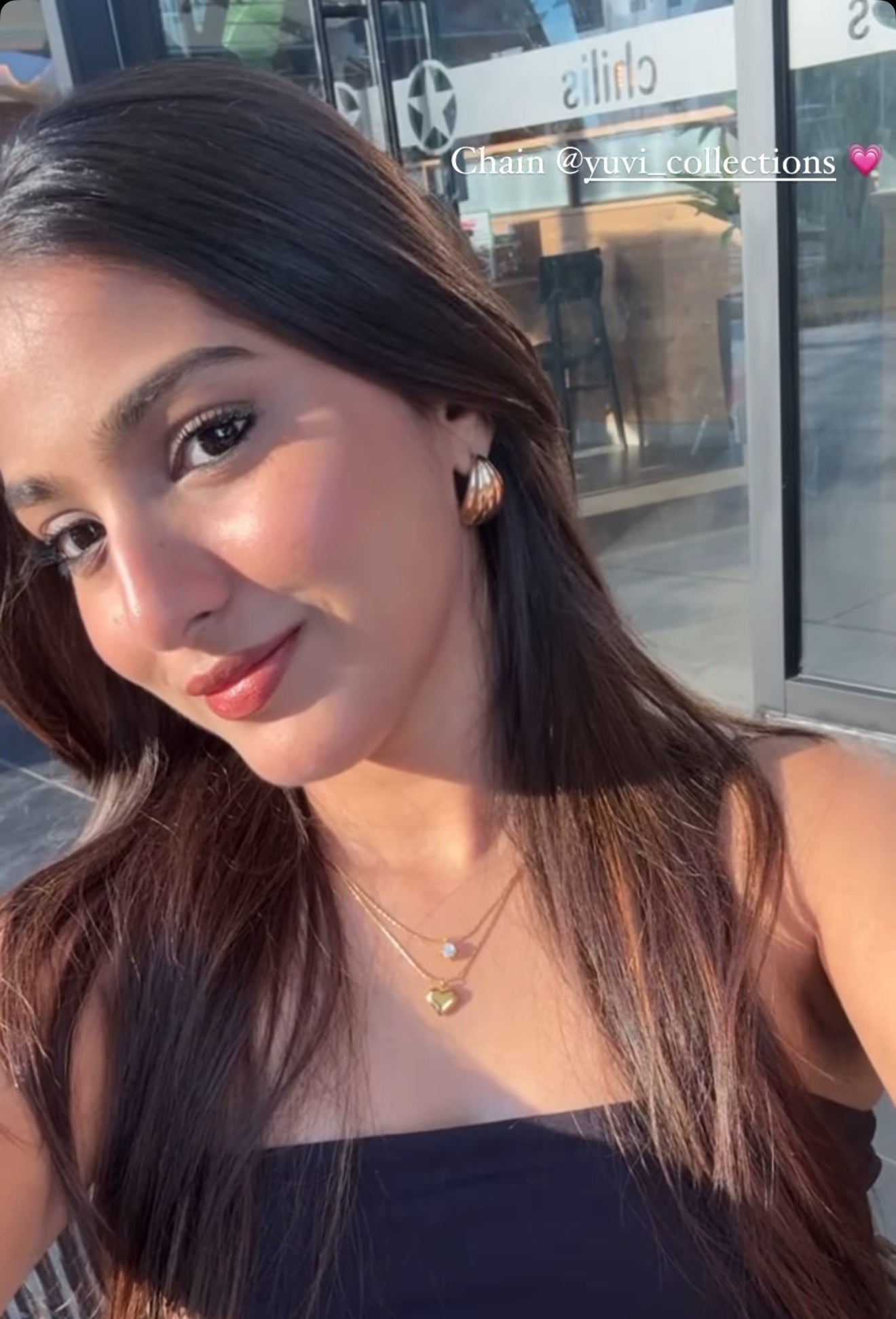 Dc002 2 layers heart shape anti tarnish chain