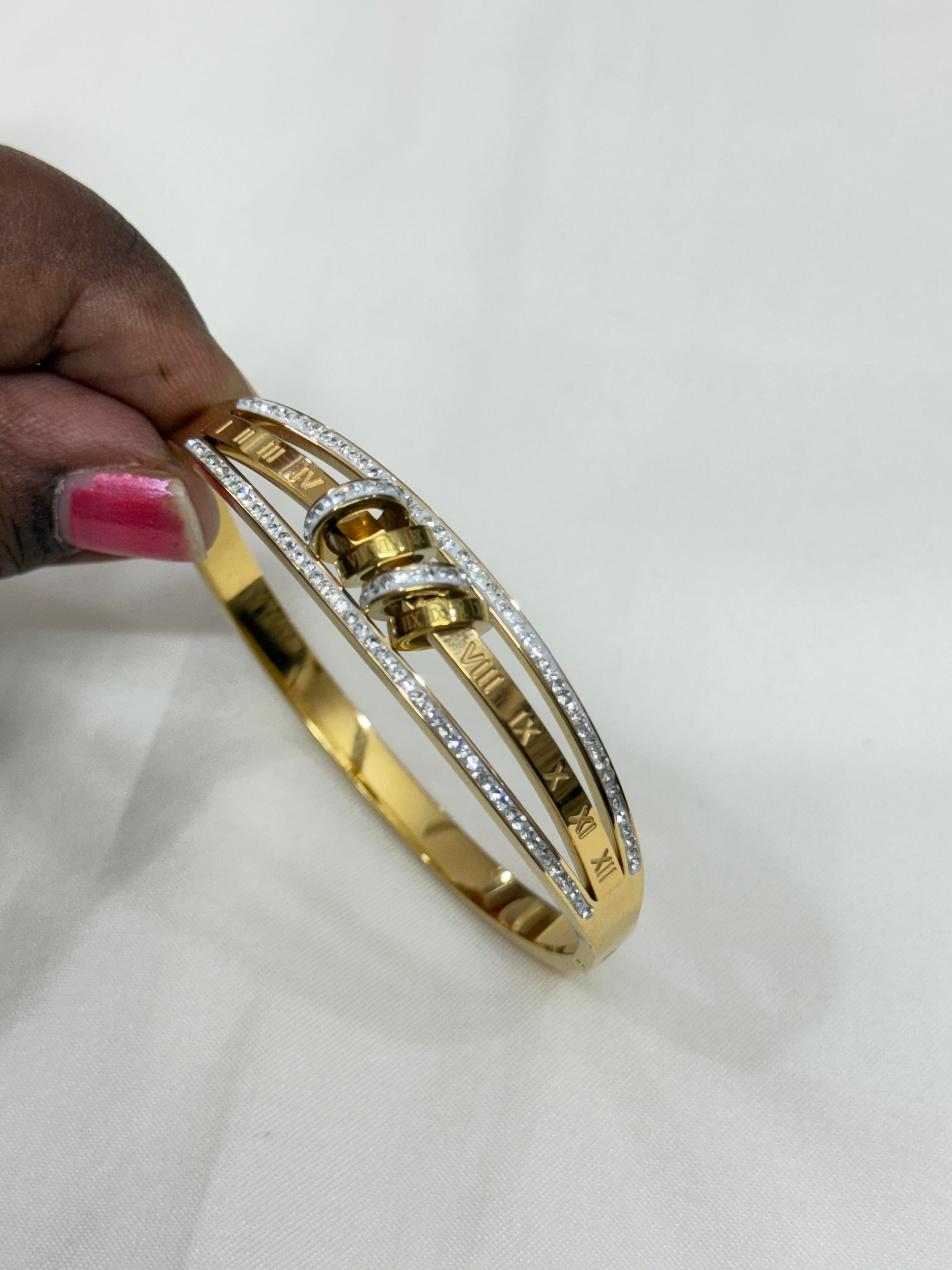 Ab036 3 layers roman number openable anti tarnish bracelet suits for 2.0 and 2.2 size