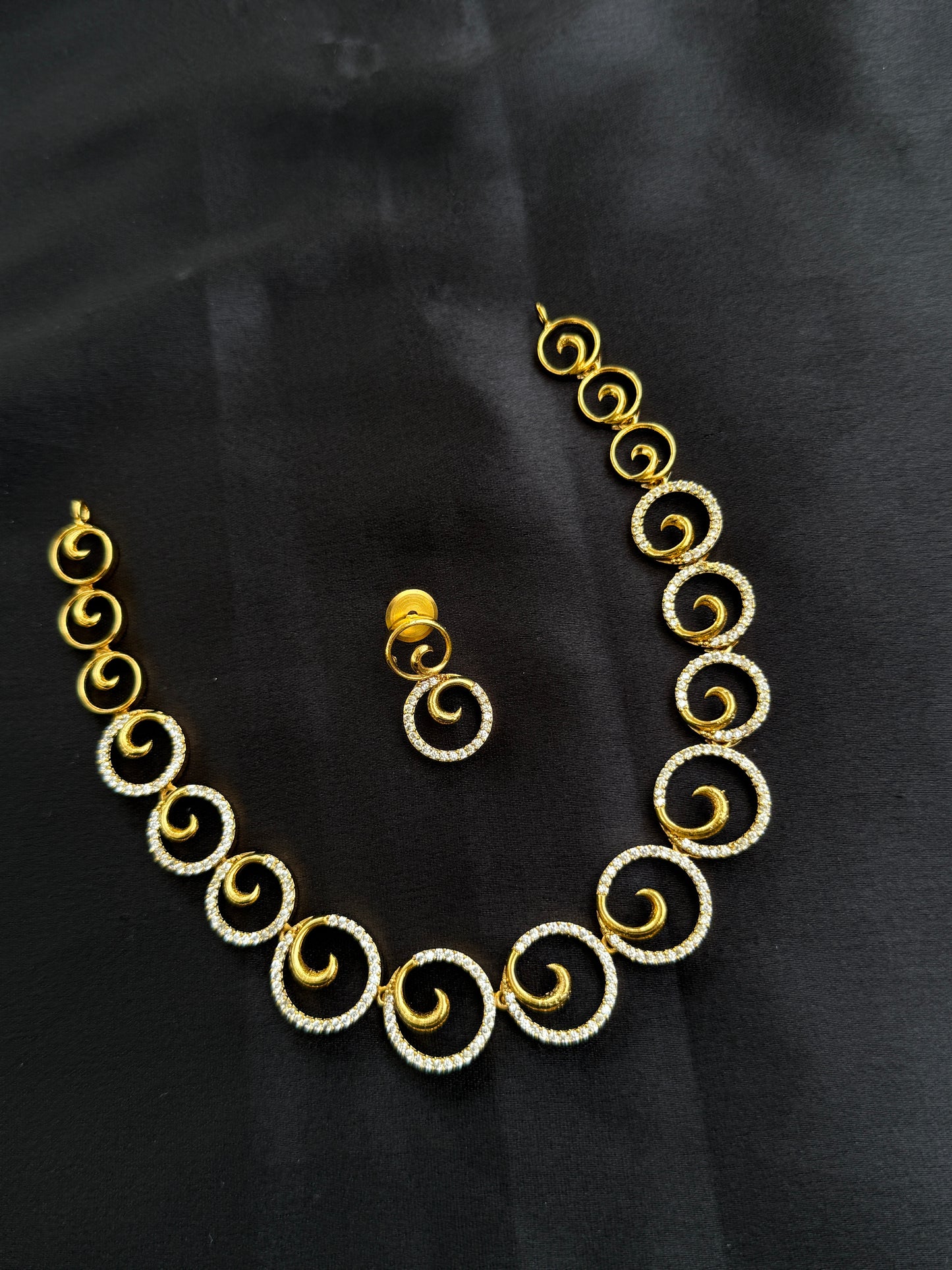 Ns272 simple cz neckset suits for kids and adults