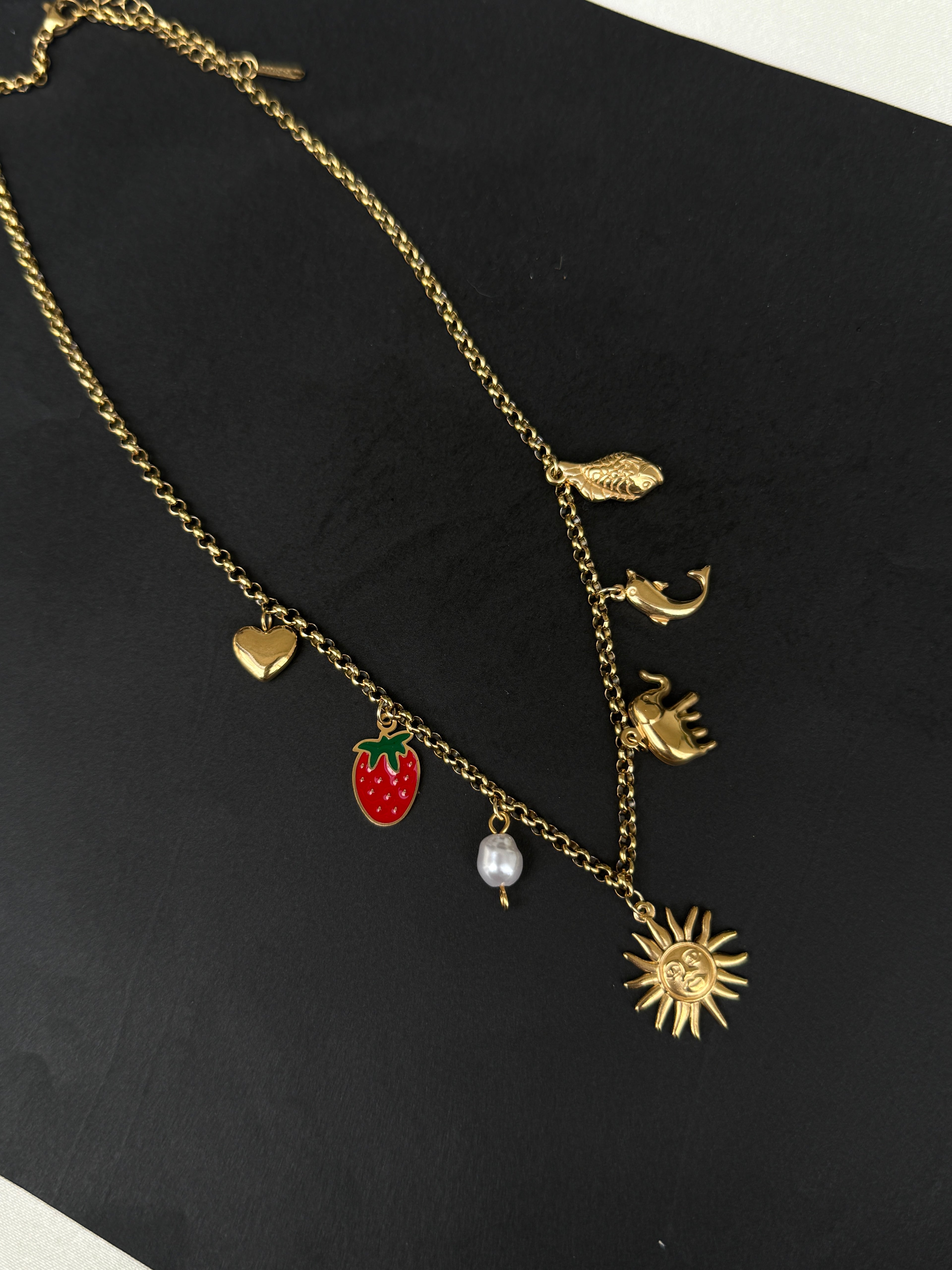 Dc016 funky sun strawberry Anti tarnish chain