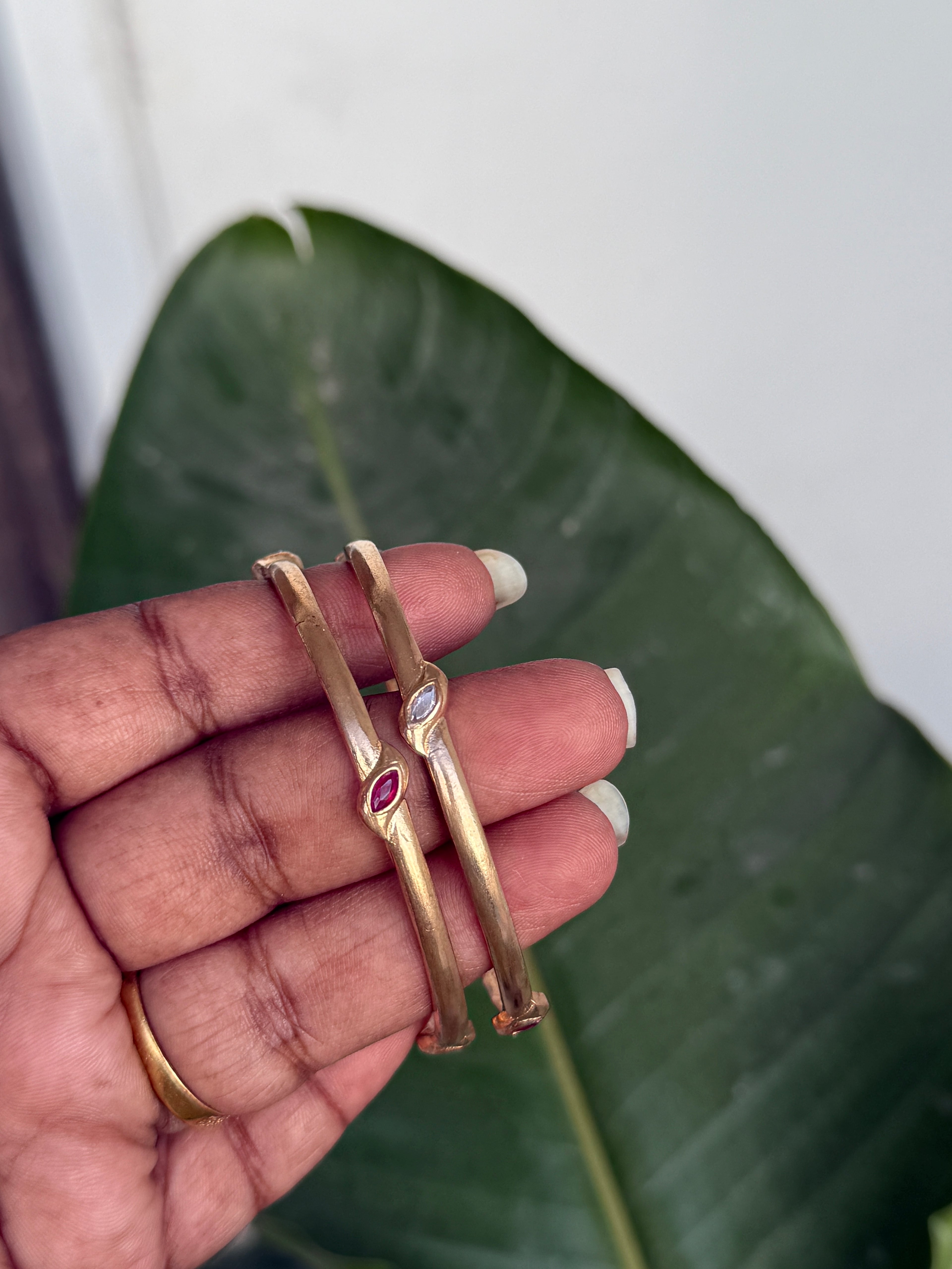 Ph057 unpolished panchaloham impon bangles