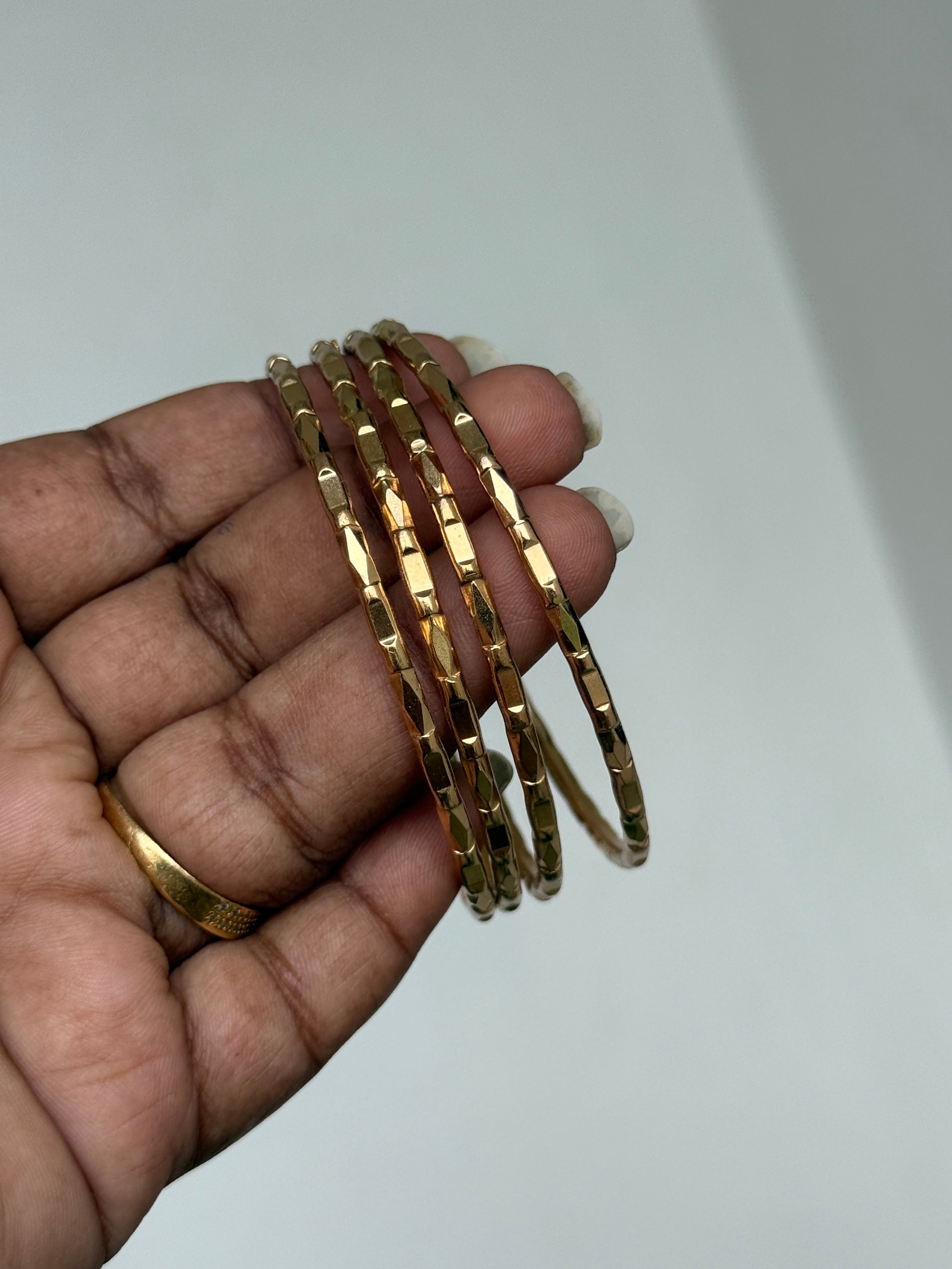 Ph064 set of 4 gold replica panchaloham bangles