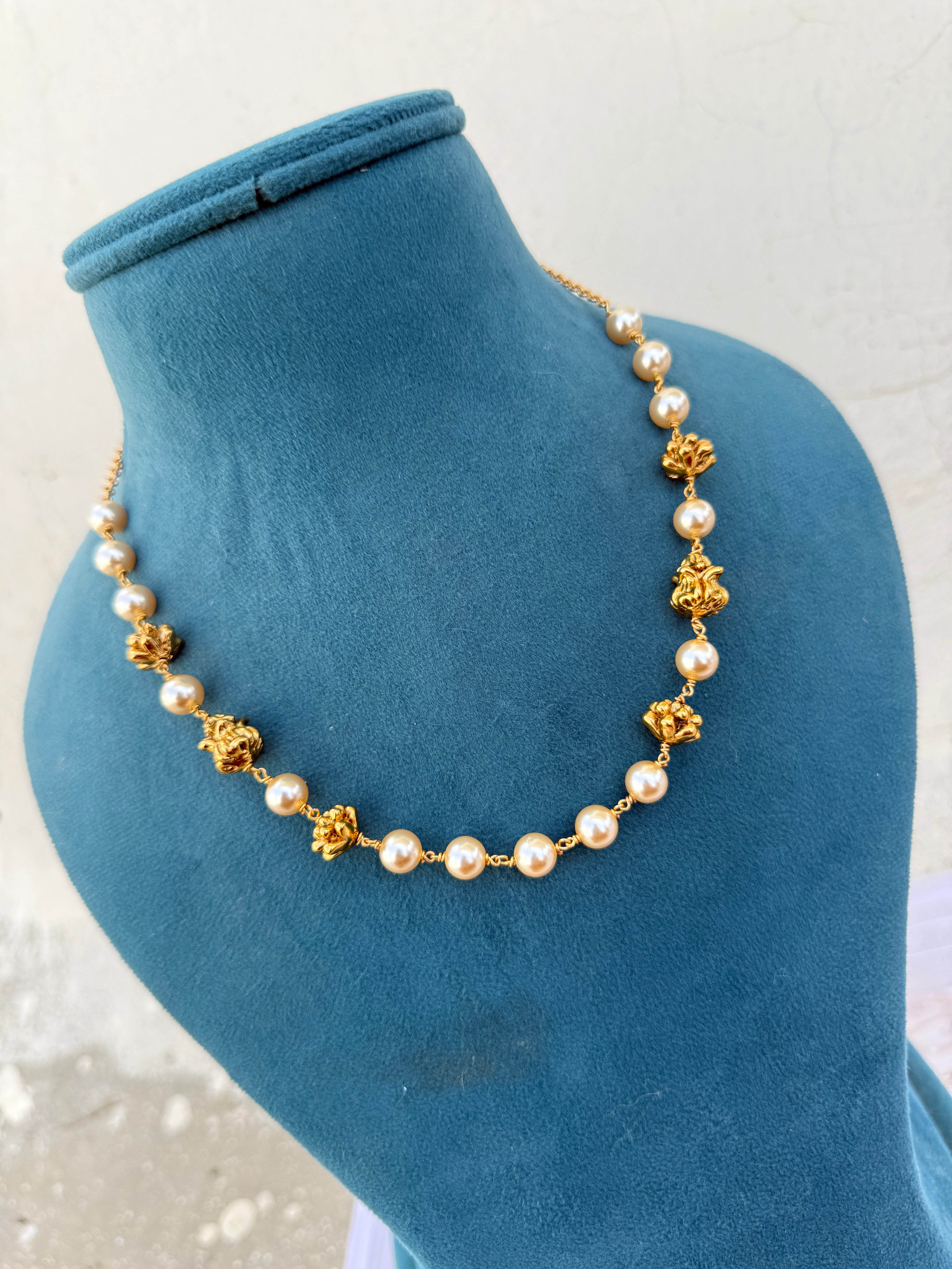 Bb033 nakshi gold ball pearl chain