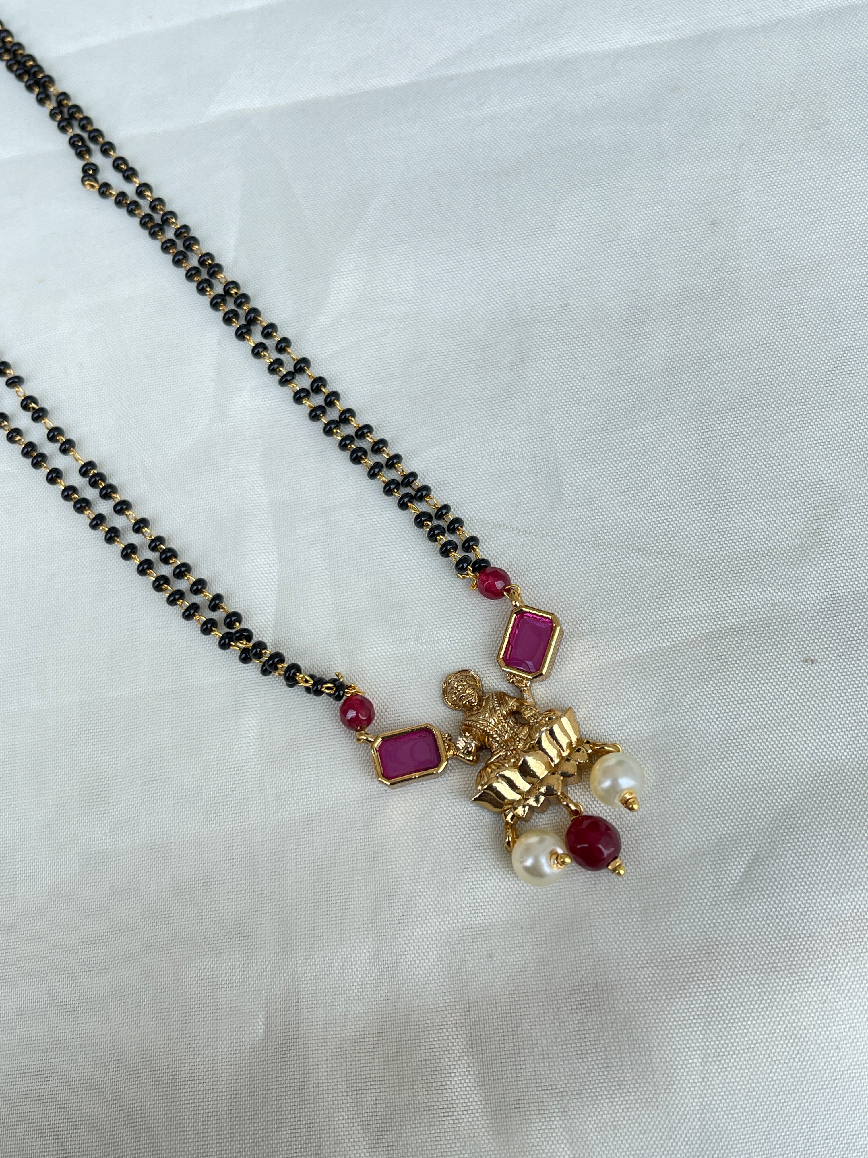 2 lines ruby short lakshmi devi blackbeads