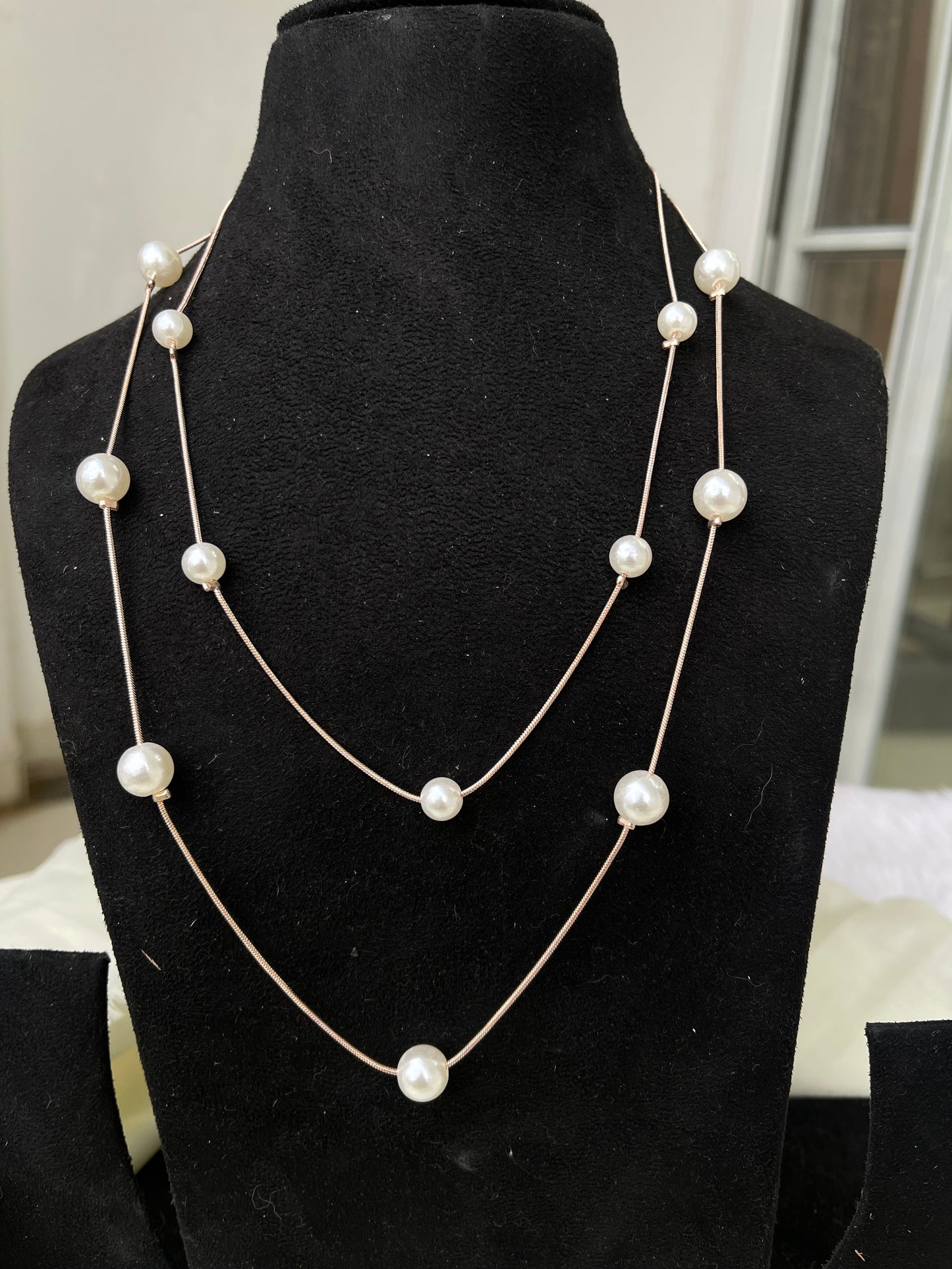 2 layers pearl Western chain