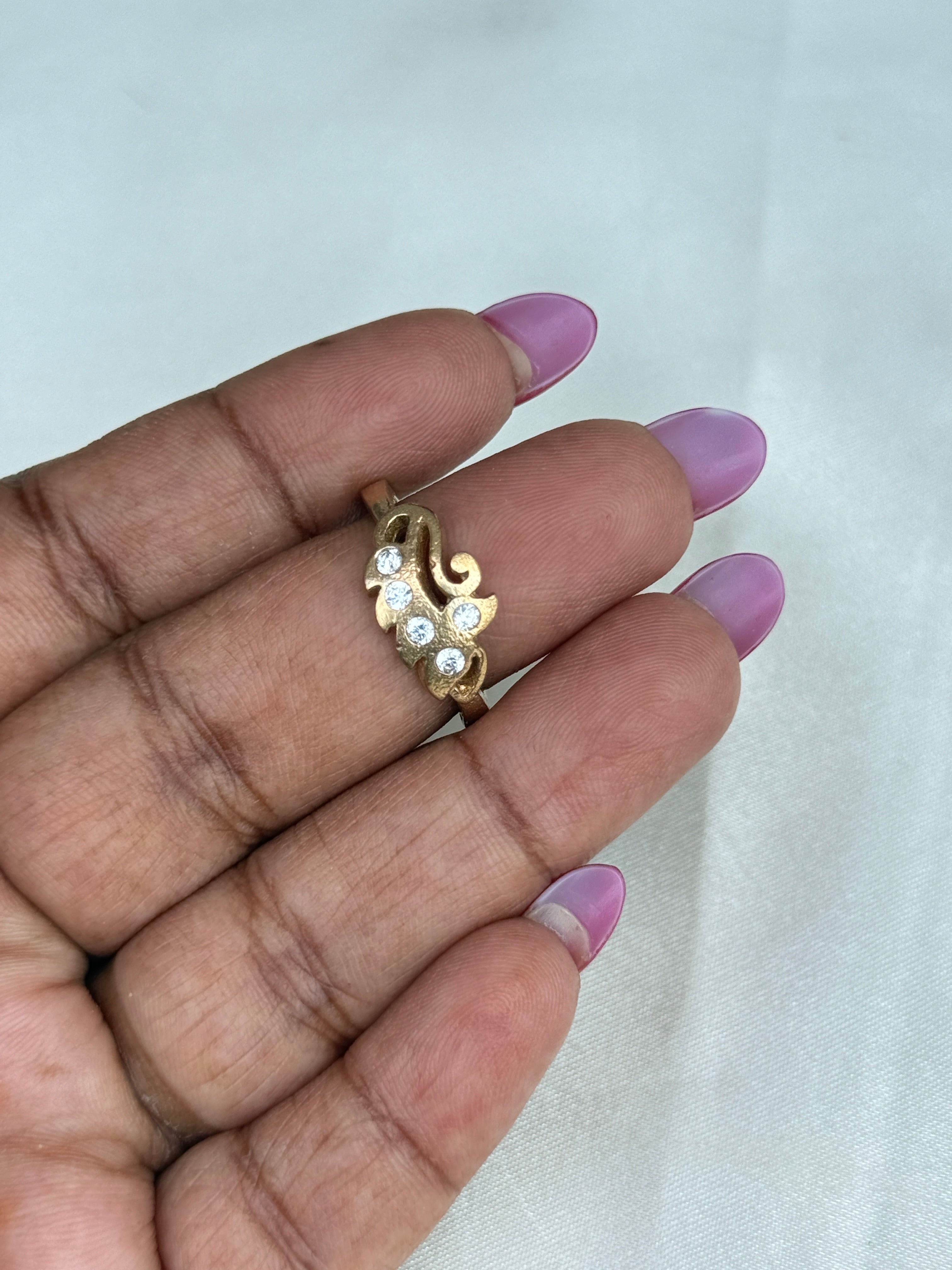 Rg067 panchaloham unpolished 5 stones finger ring