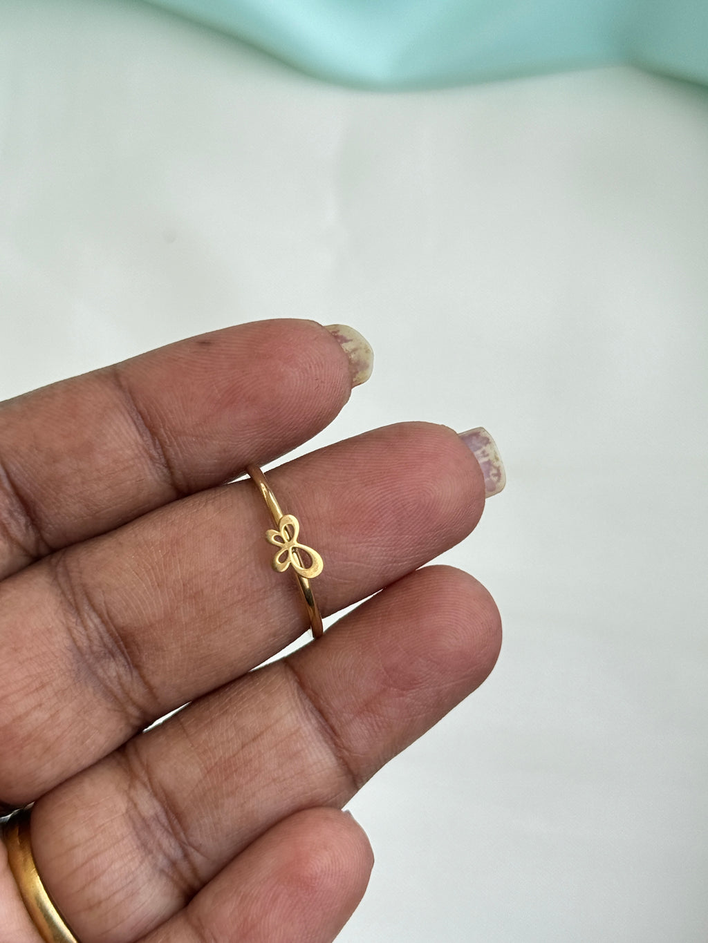 Rg088 anti tarnish butterfly finger rings