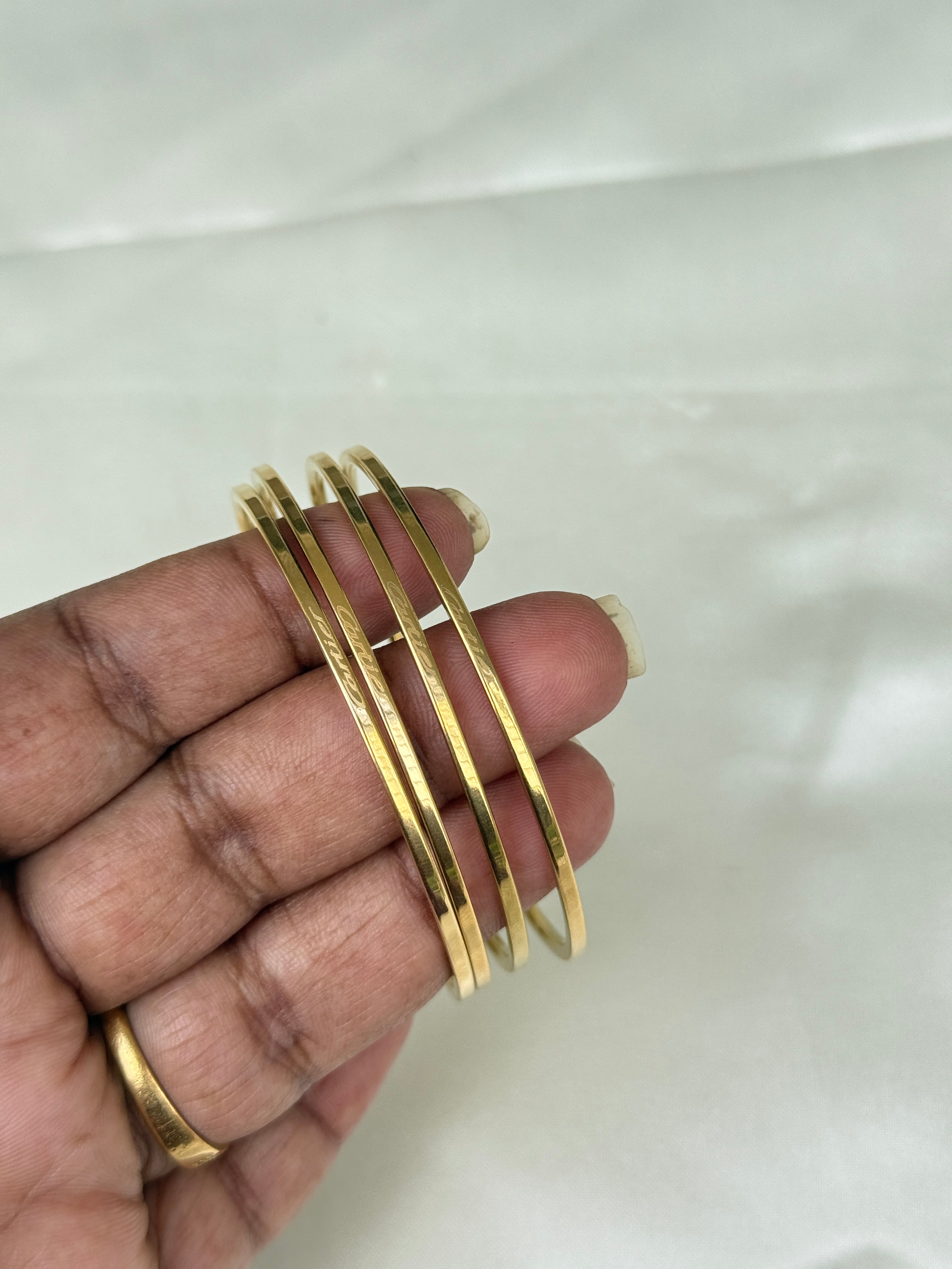 Ab500 Cartier inspired plain anti tarnish bangles color won't fade