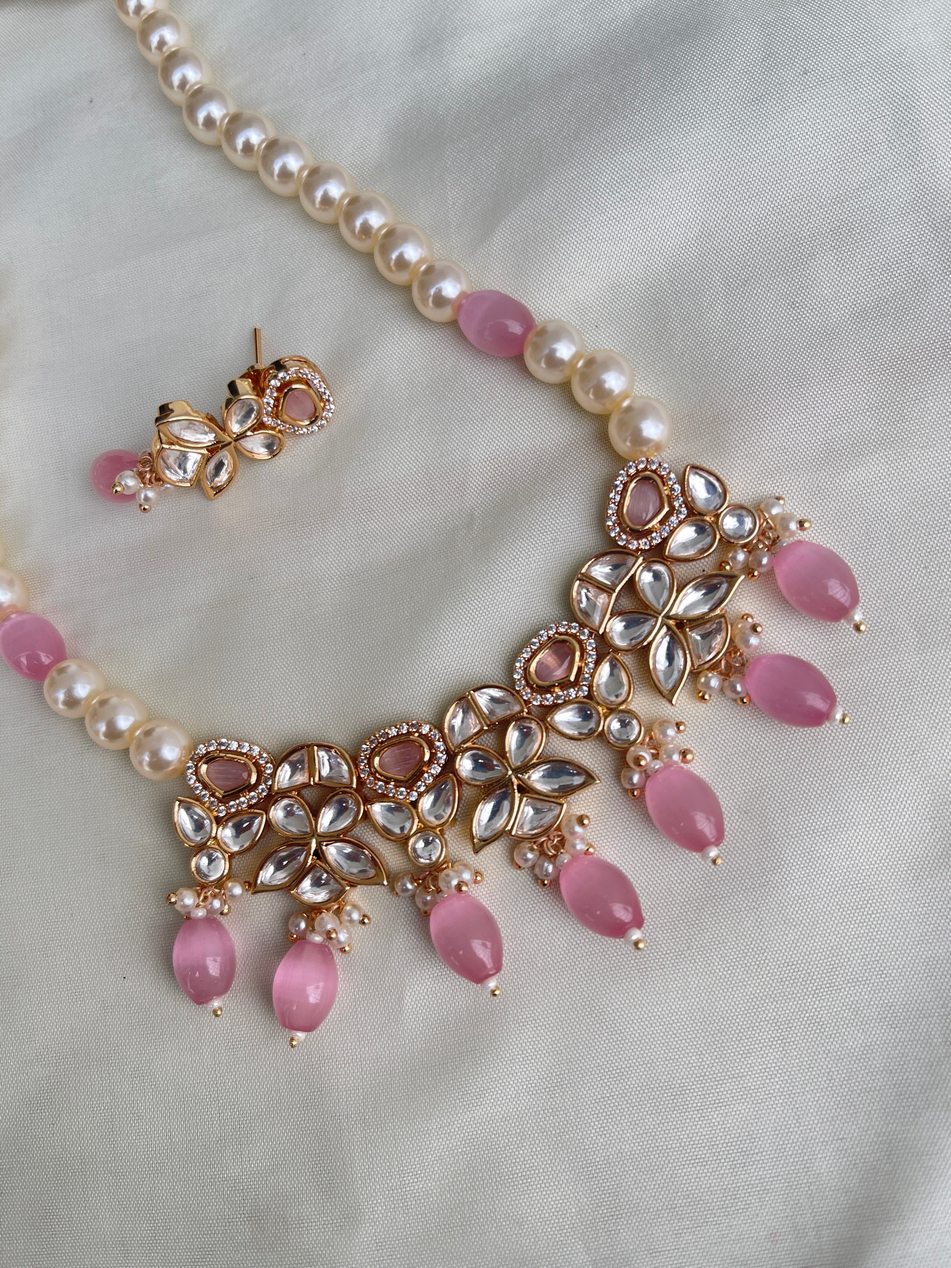 Uncut Kundan single line pearl beads pr004