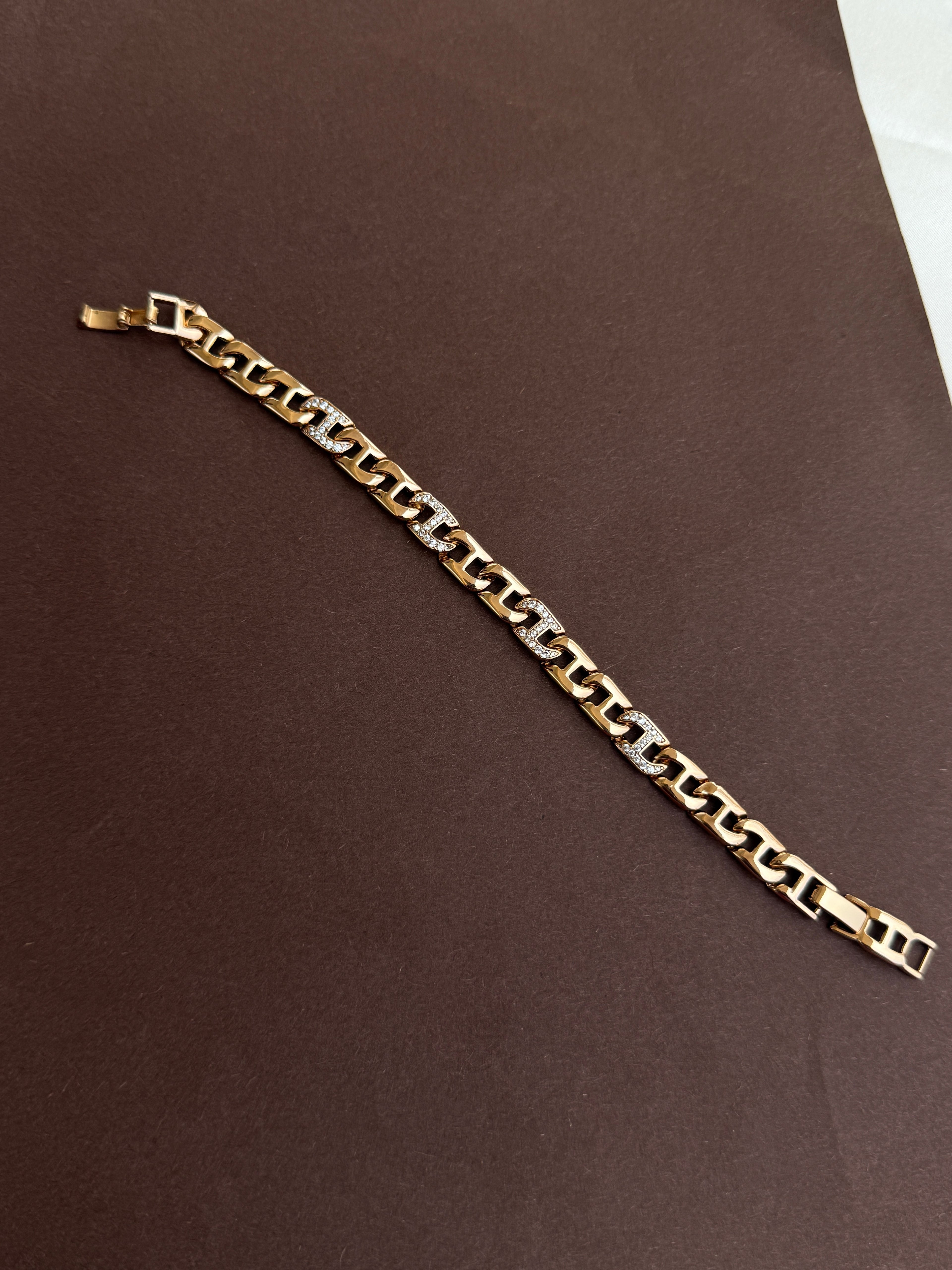 Mn011 anti tarnish rose gold chain bracet