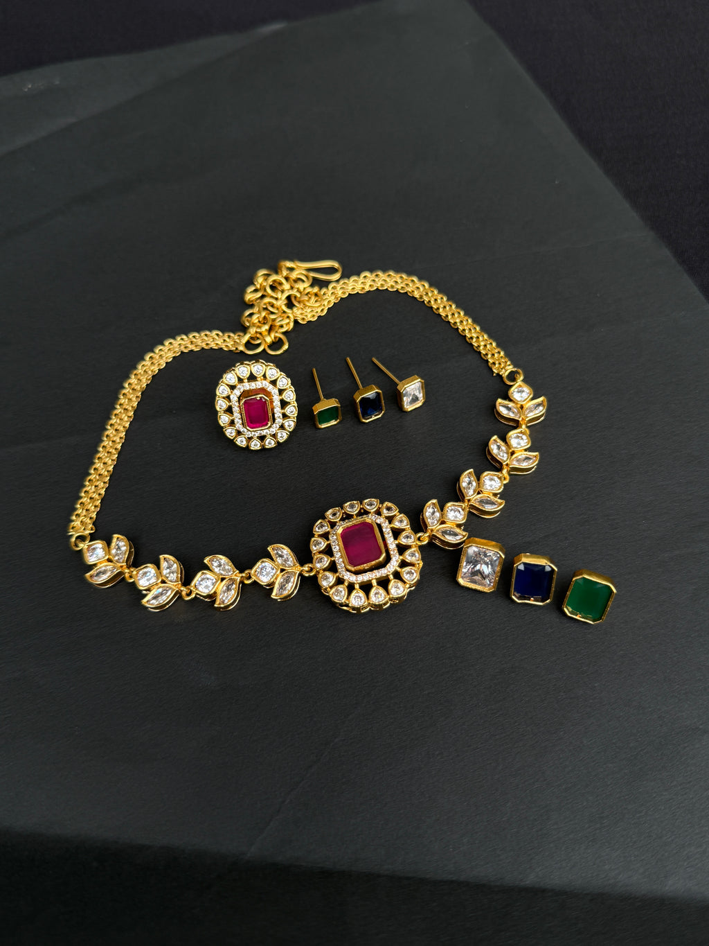 NS509 Changable choker neckset with earrings