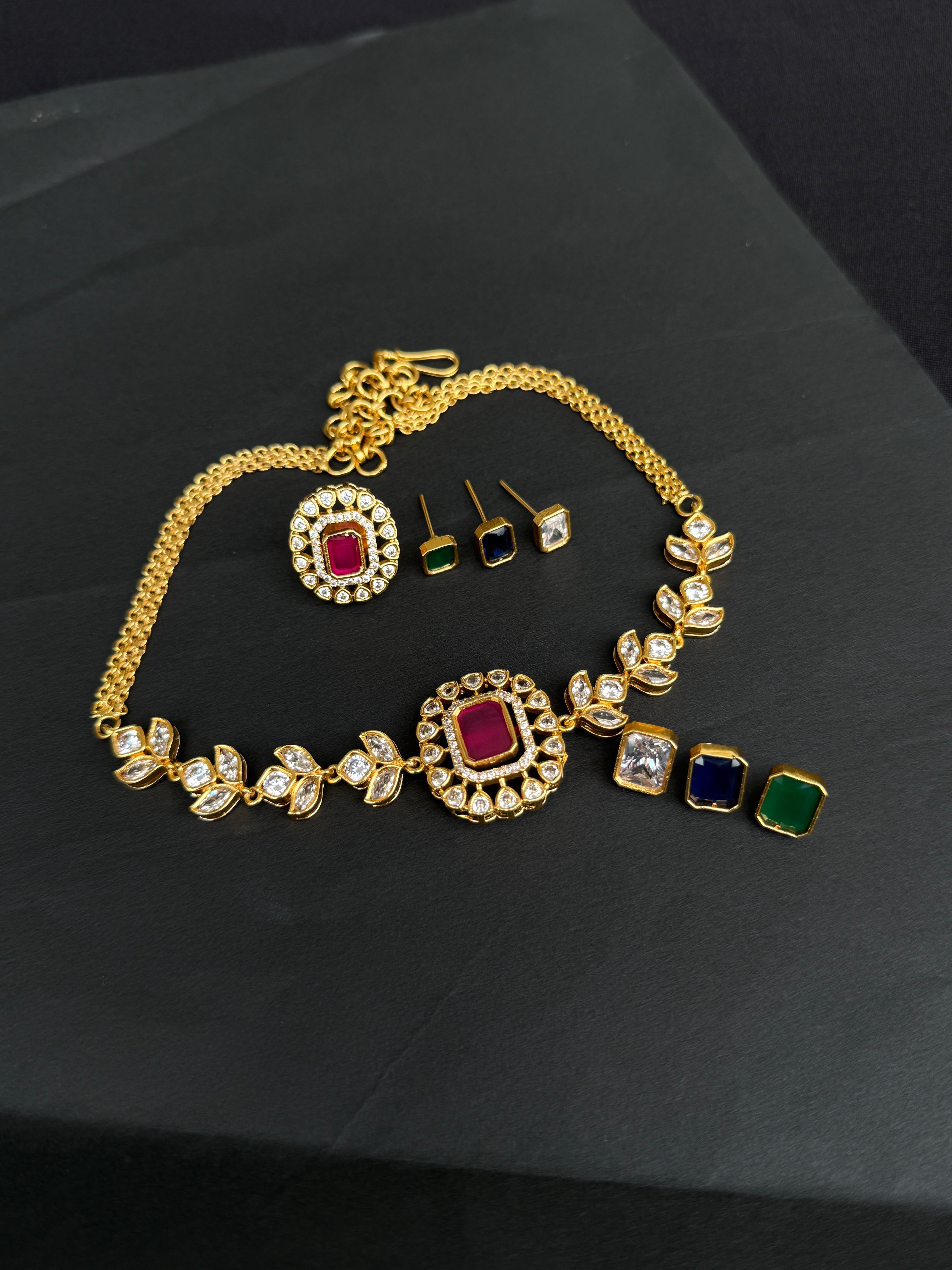 NS509 Changable choker neckset with earrings