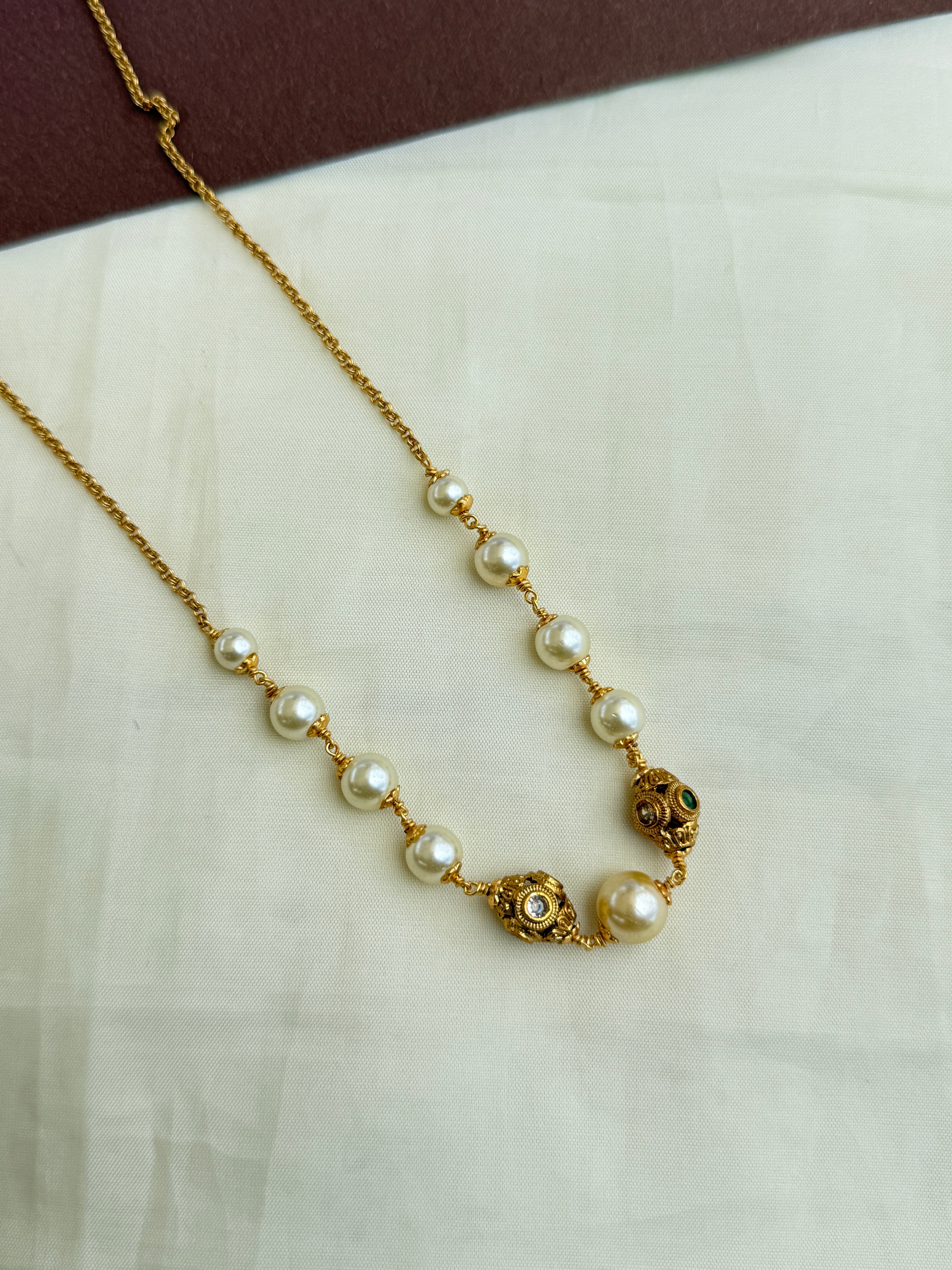 Bb0003 pearl gold ball multi beads chain