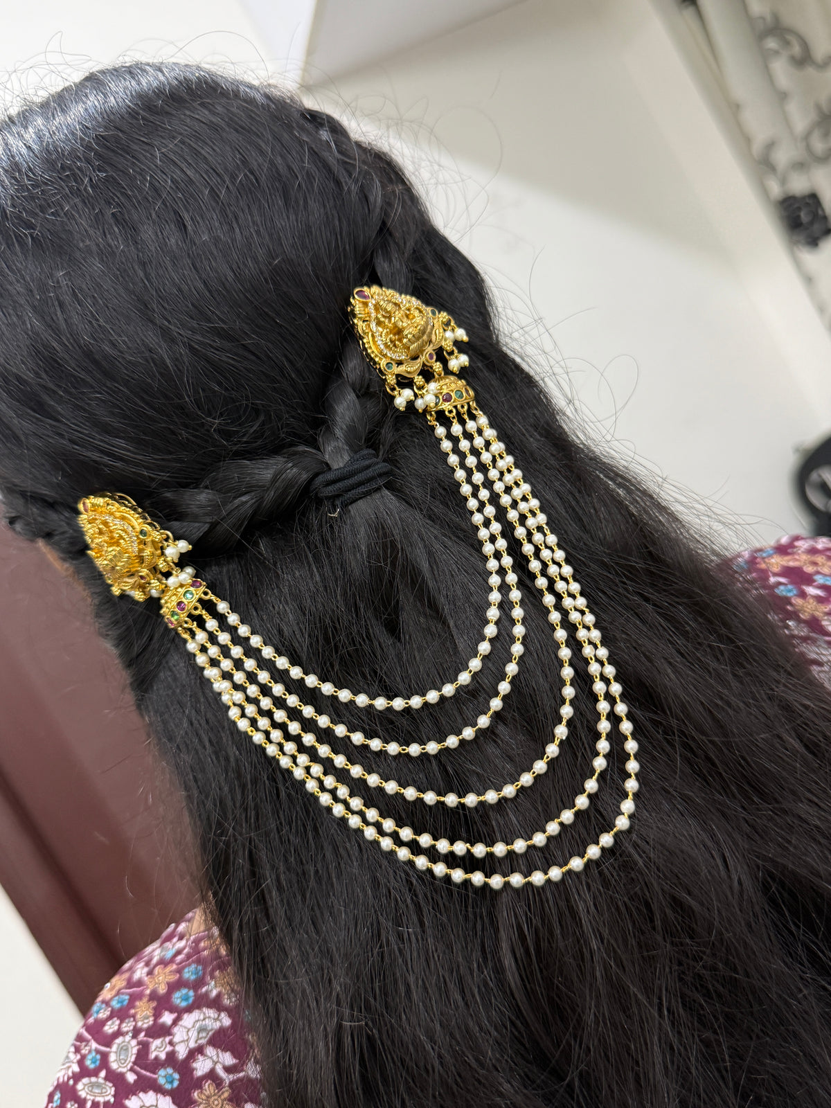 Lakshmidevi kemp stones butta with 5 layers jada Billa jd009