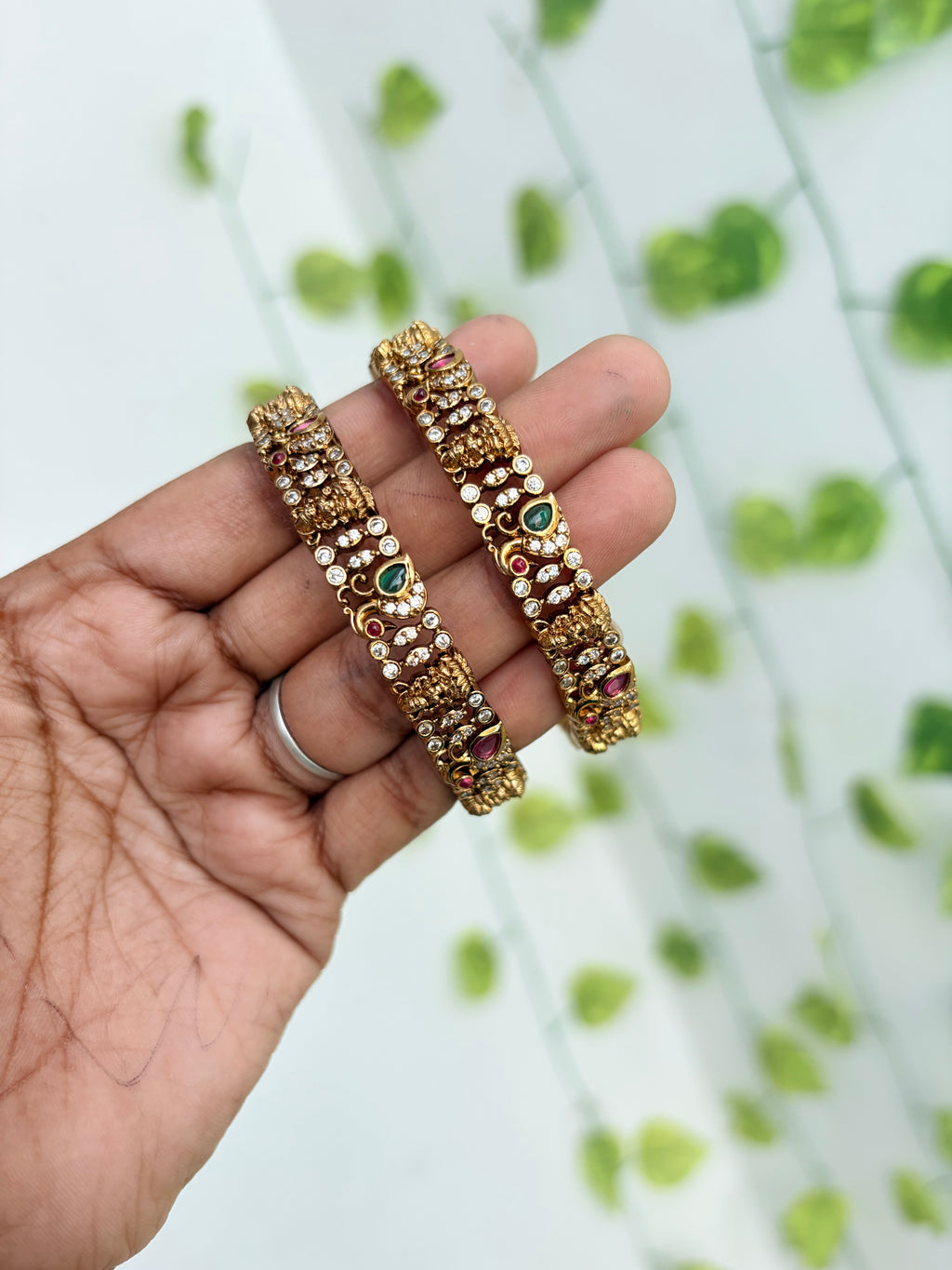 Multi stone duck lakshmi devi bangles sb661
