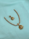 Ns818 stone flower small necklace with earrings