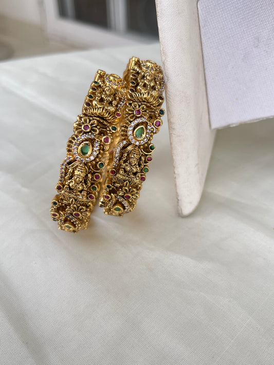 Pair of Nakshi adjustable bangles Lakshmi Devi Design