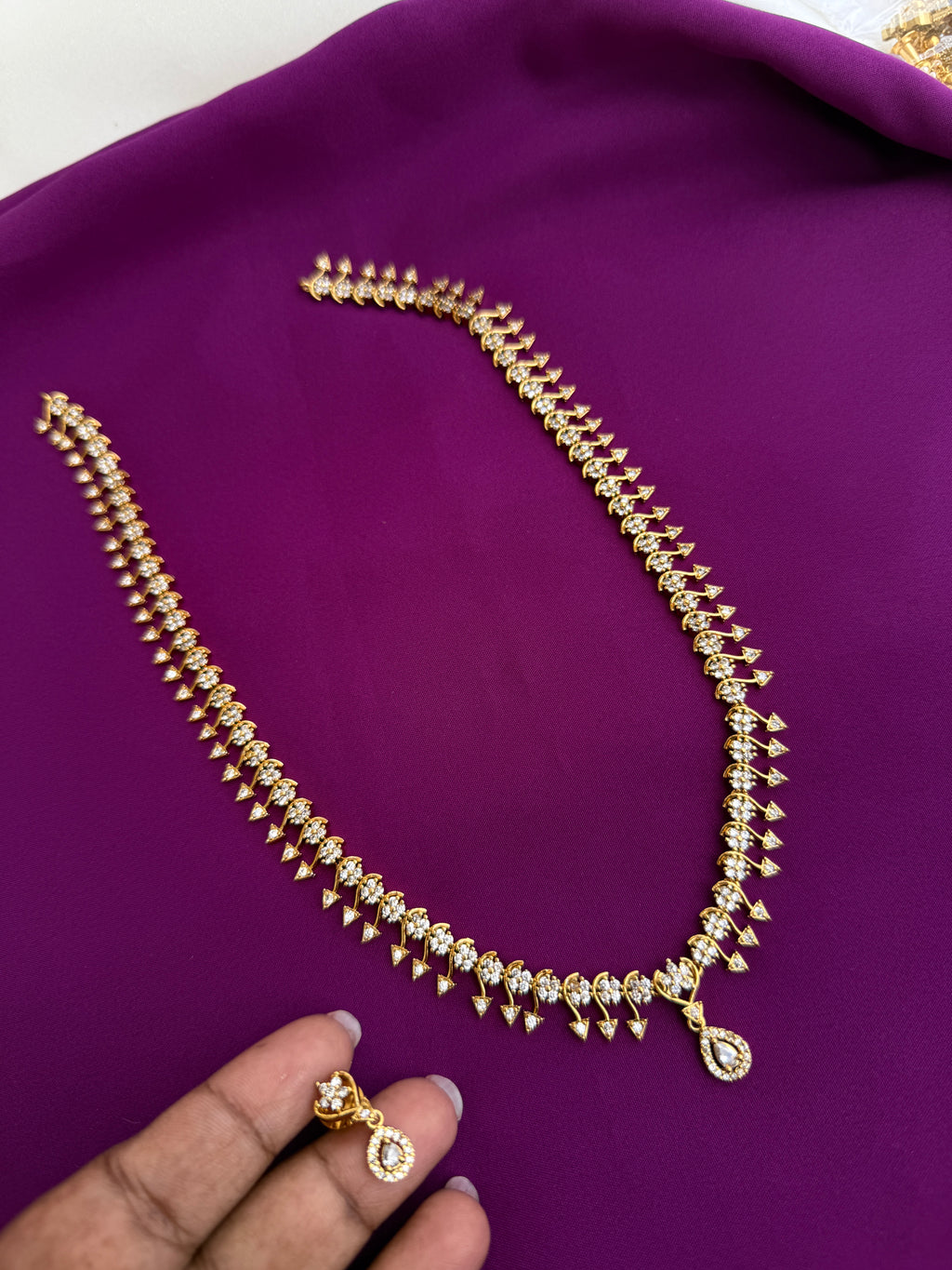 Unique long flower design Neckset with earrings ns903