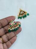 St024 jadau kundan stud hanging earrings
