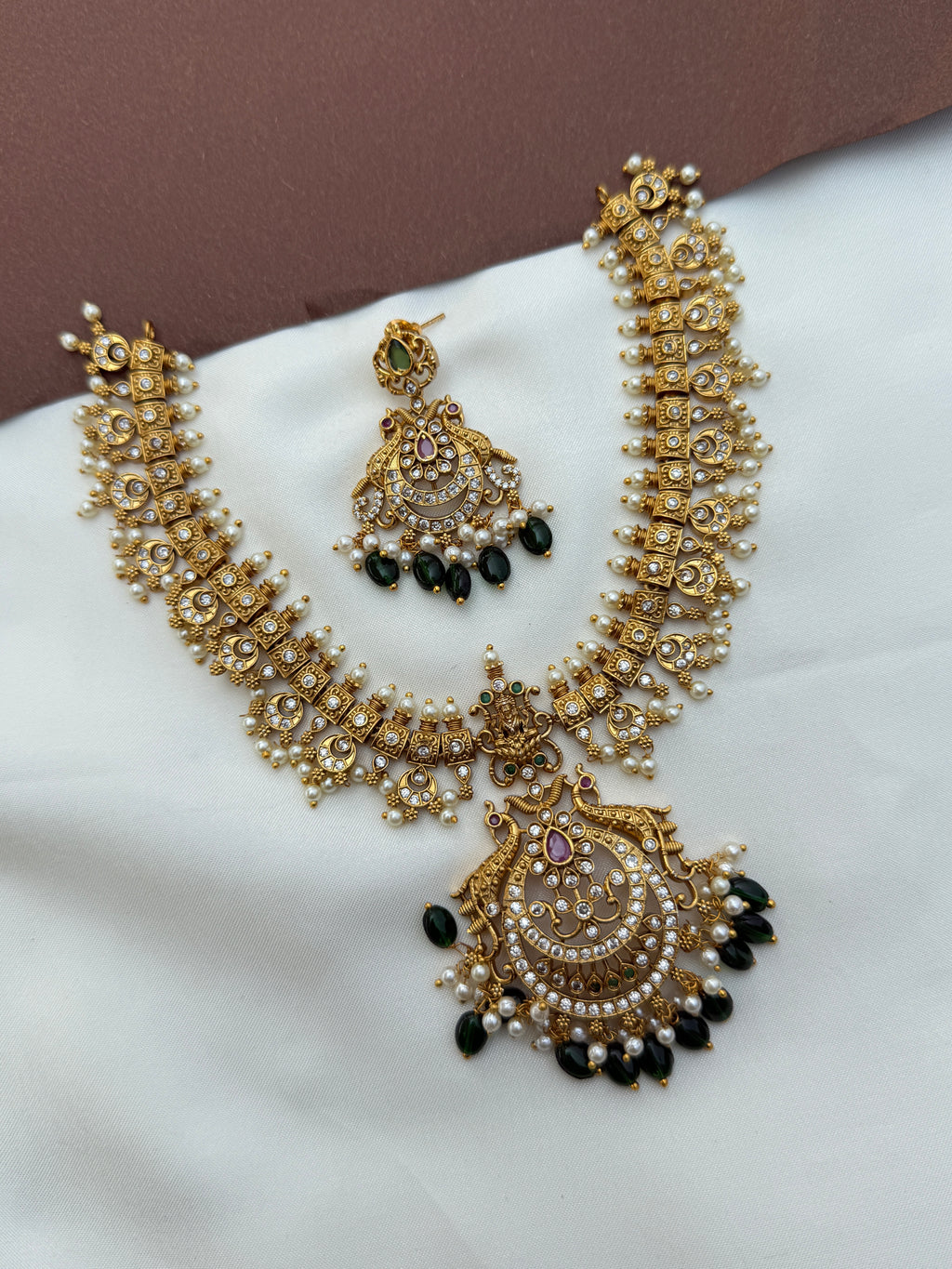 Ns593 Lakshmi devi cz multi short neckset
