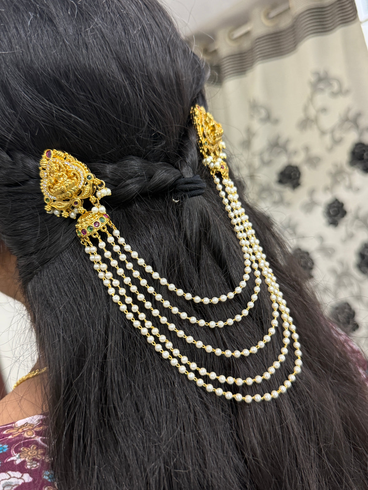 Lakshmidevi kemp stones butta with 5 layers jada Billa jd009