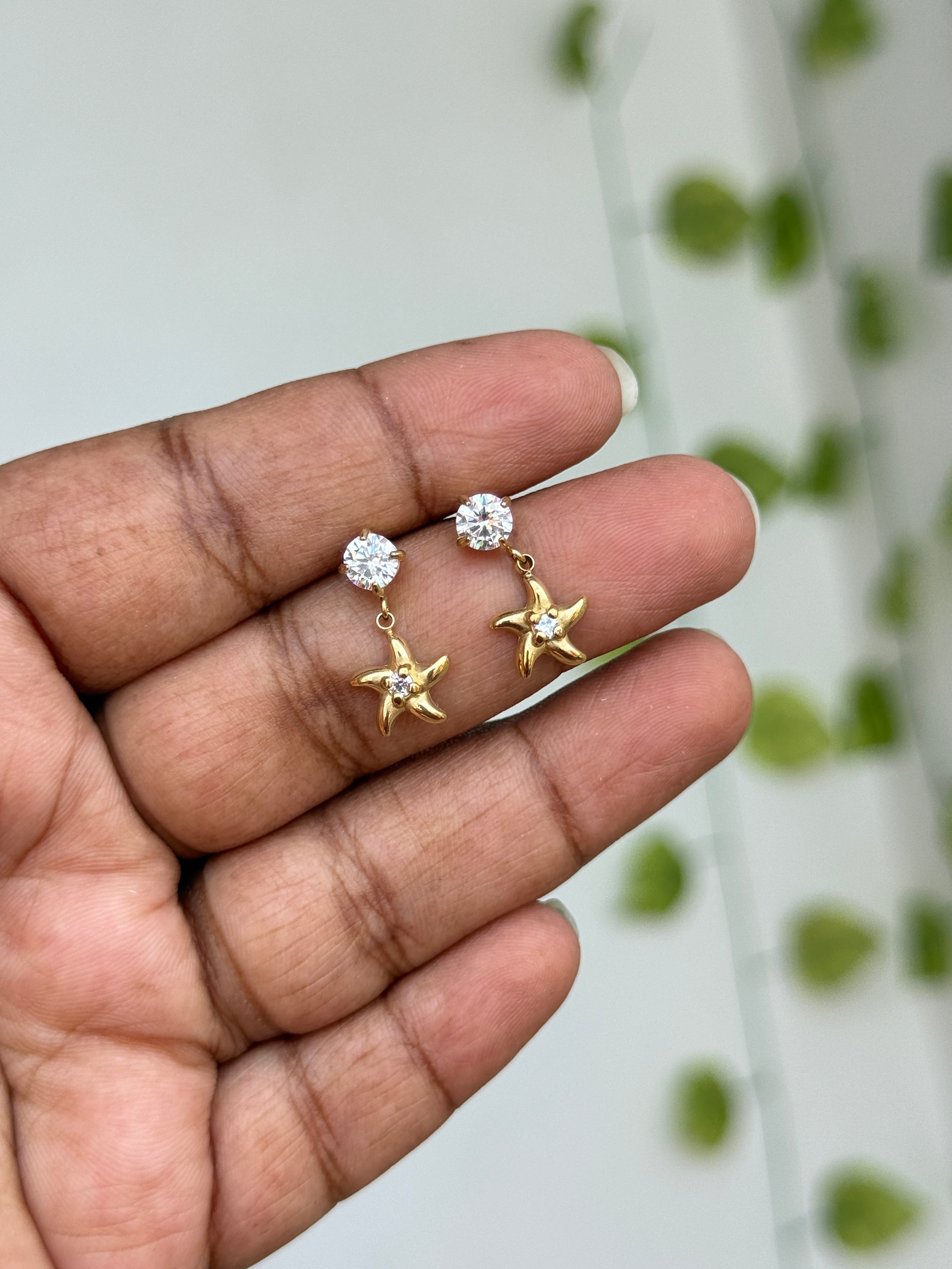Er291 anti tarnish back push earrings