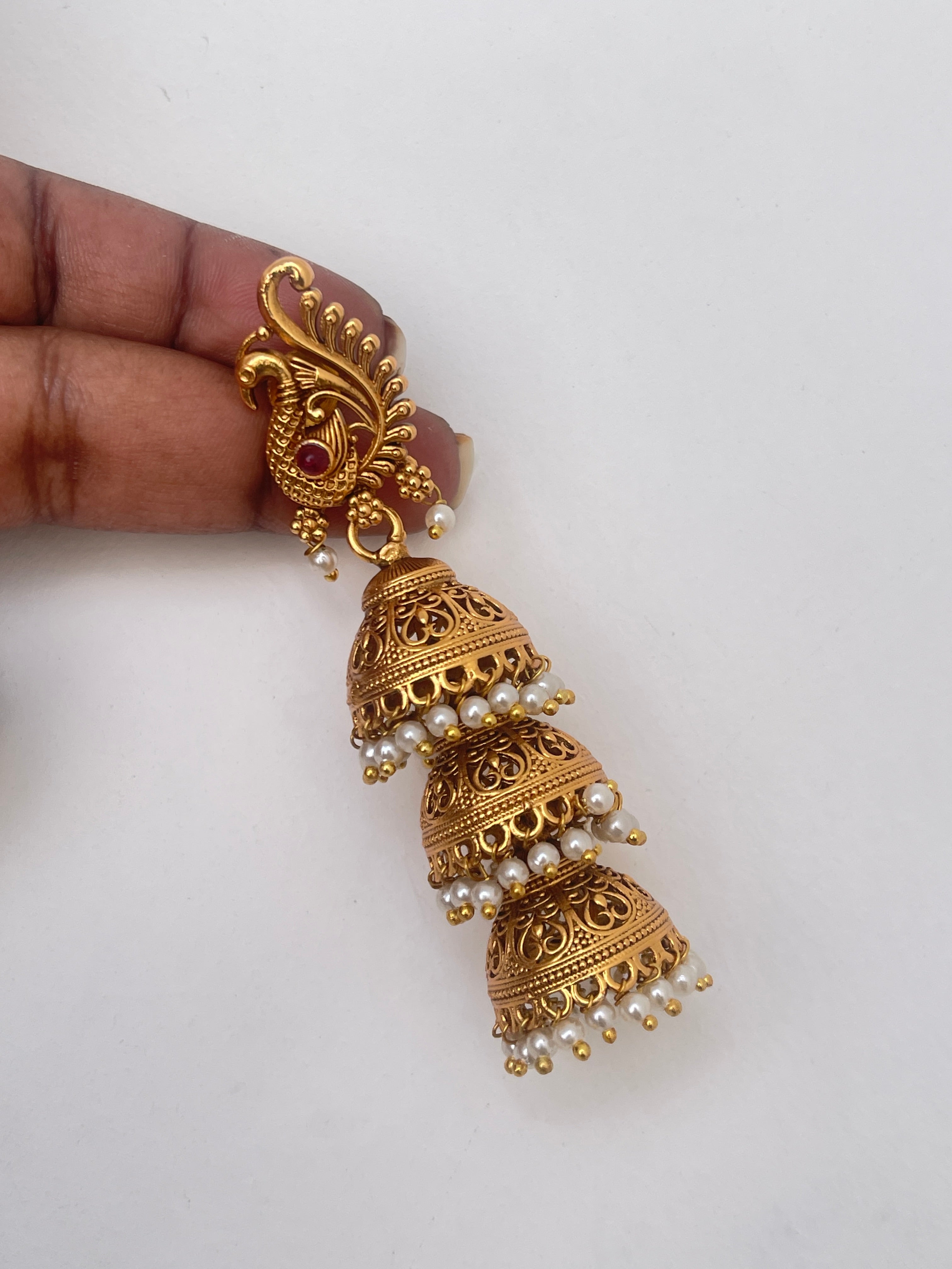 Triple butta peacock earrings er6023