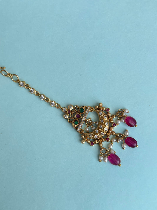 Antique tikka with beads tk530