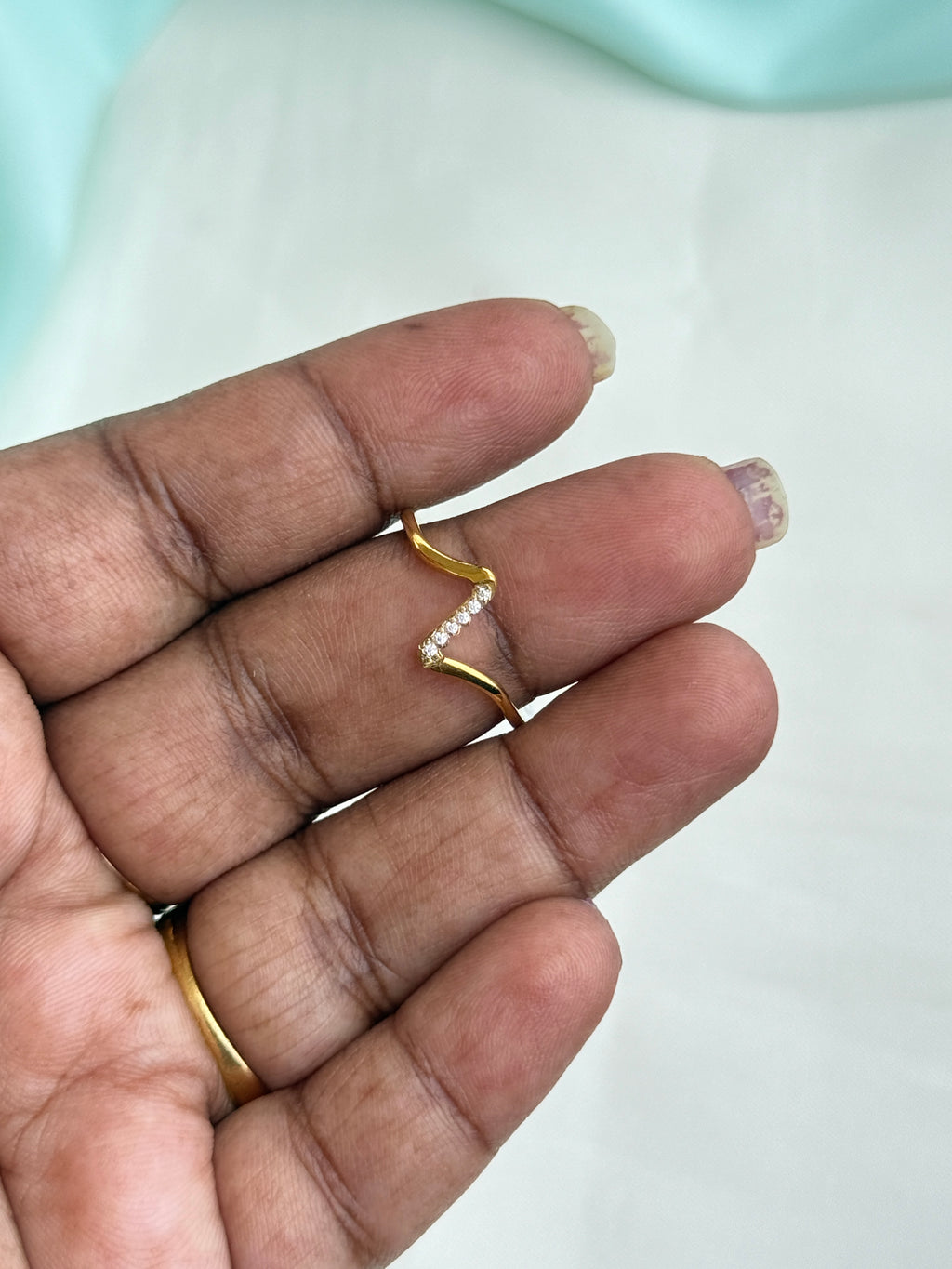 Rg093 anti tarnish stones fingers rings