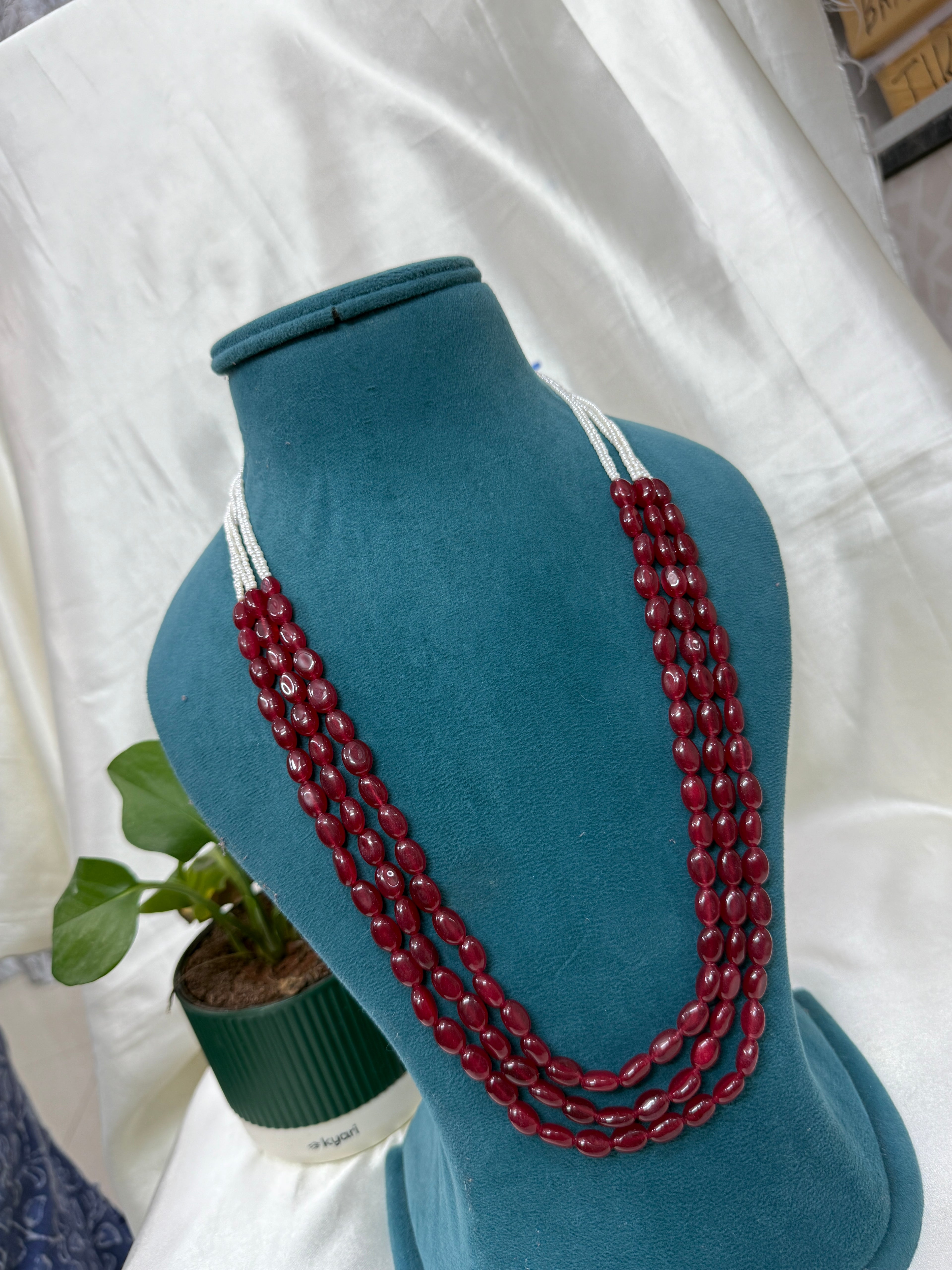 Bb110 3 lines beads chain