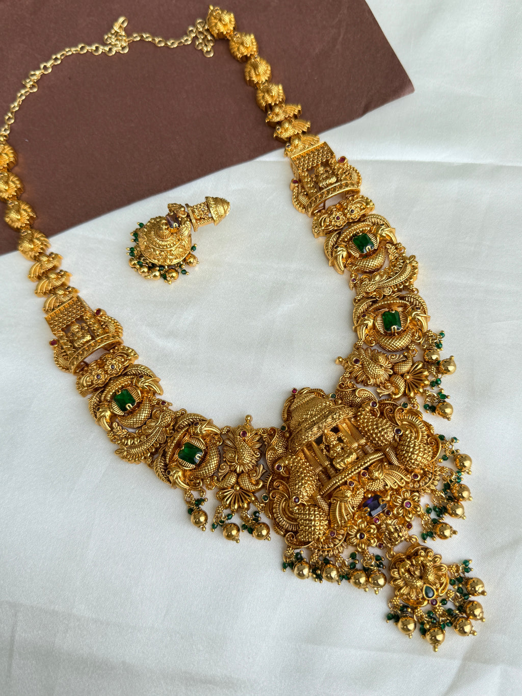 Lh2029 3D Lakshmi Devi nakshi haram with earrings