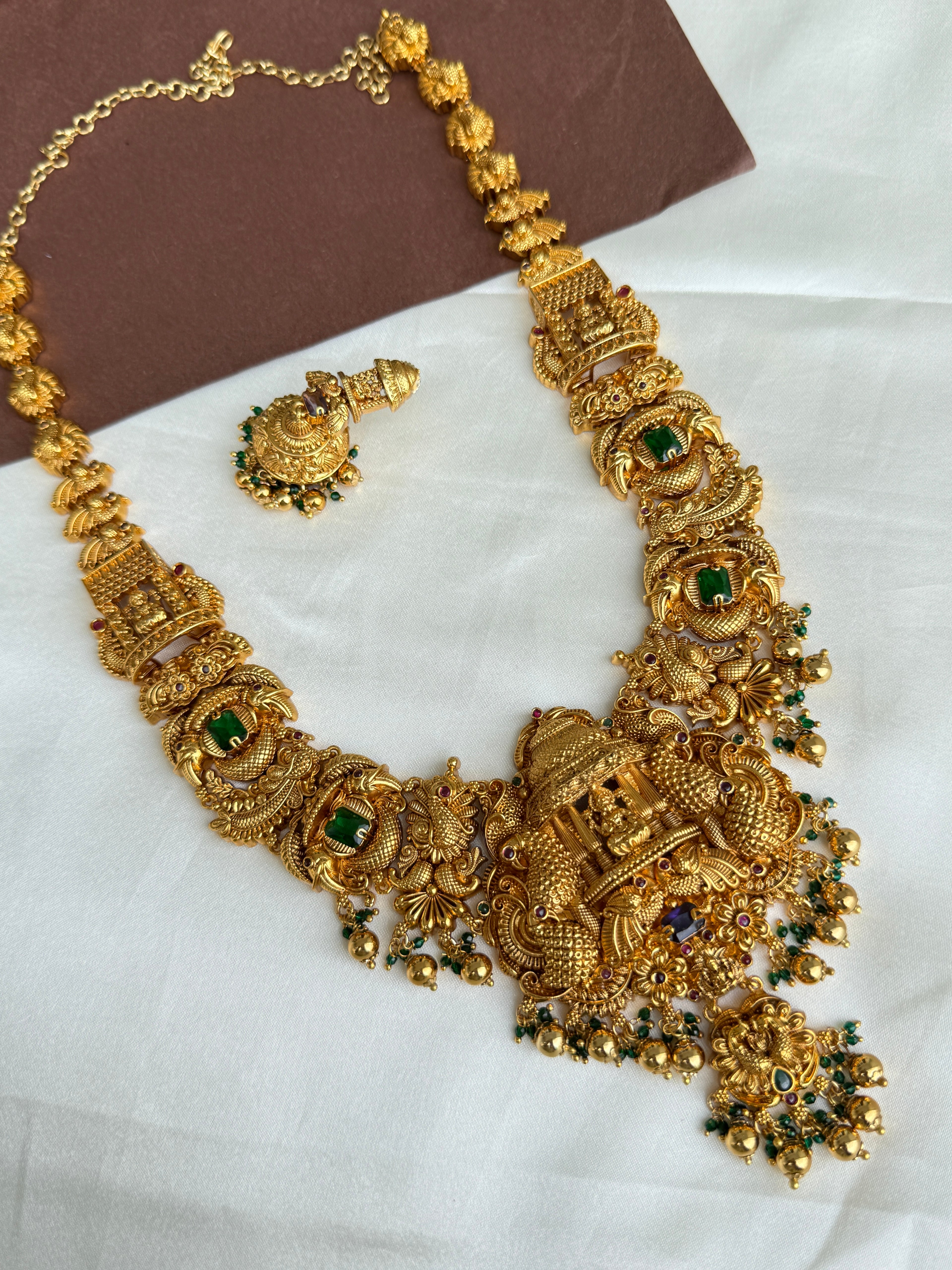 Lh2029 3D Lakshmi Devi nakshi haram with earrings