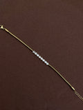 Ab553 anti tarnish white stones 8 inches chain bracelet