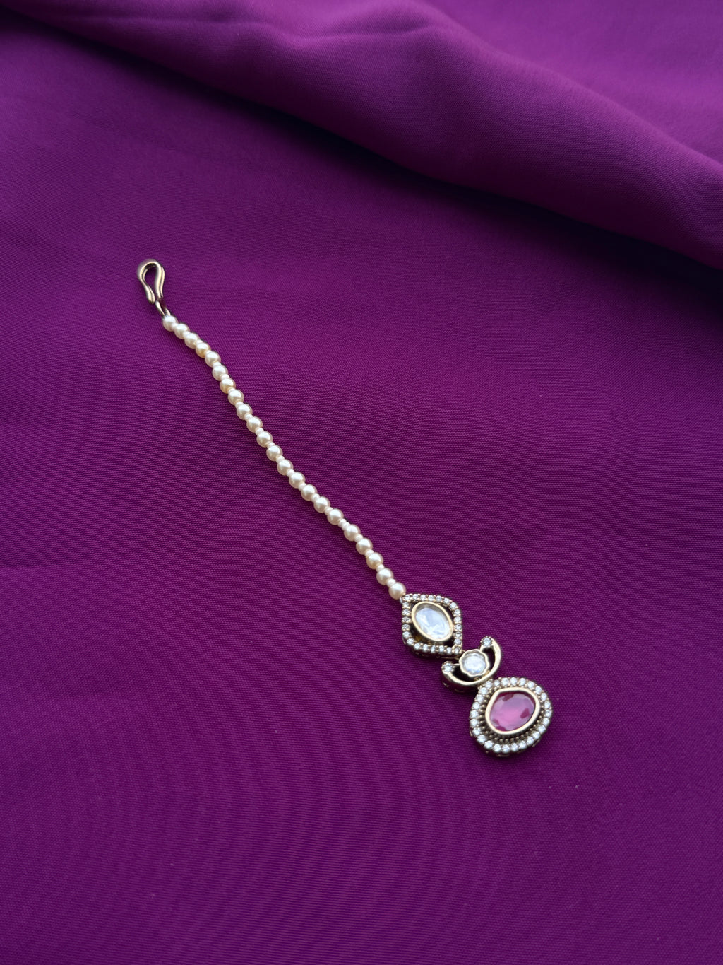 Moissanite pendant pearls tikka tk803